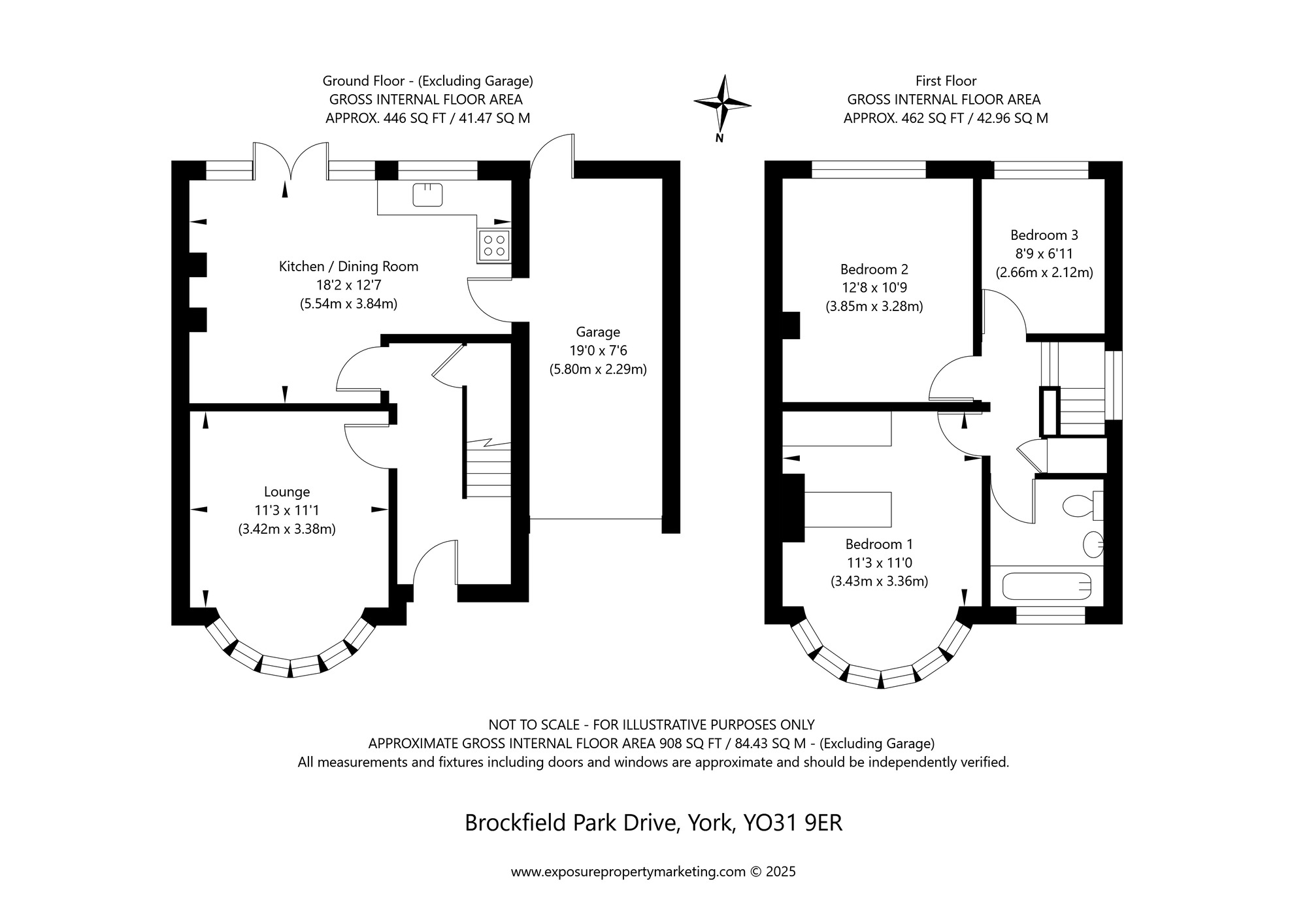 Floorplan of 3 bedroom Semi Detached House for sale, Brockfield Park Drive, York, North Yorkshire, YO31