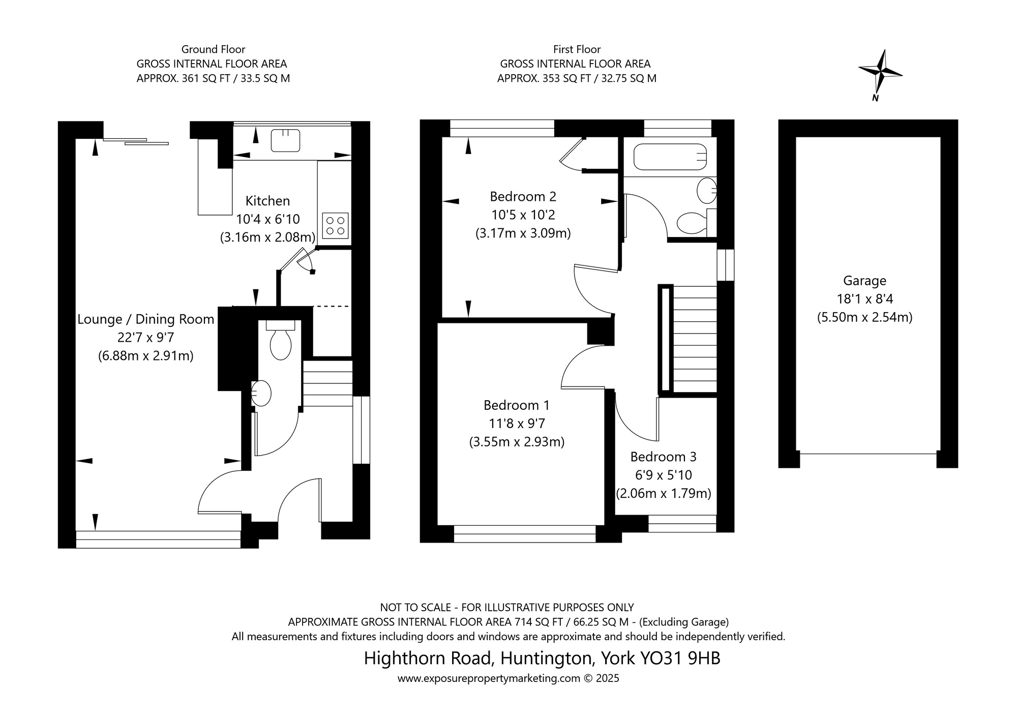 Floorplan of 3 bedroom Semi Detached House for sale, Highthorn Road, York, North Yorkshire, YO31