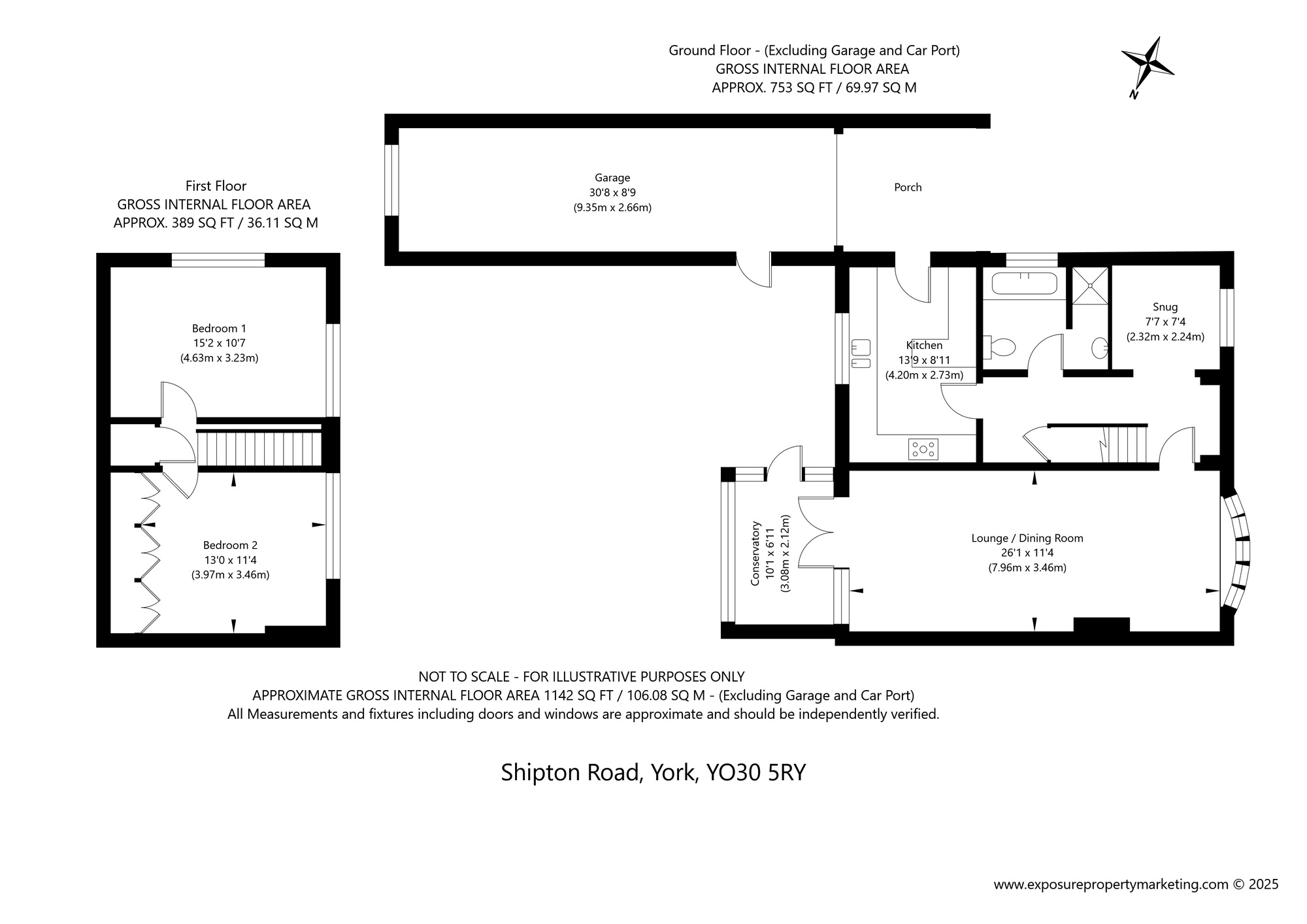 Floorplan of 2 bedroom Semi Detached Bungalow for sale, Shipton Road, York, North Yorkshire, YO30
