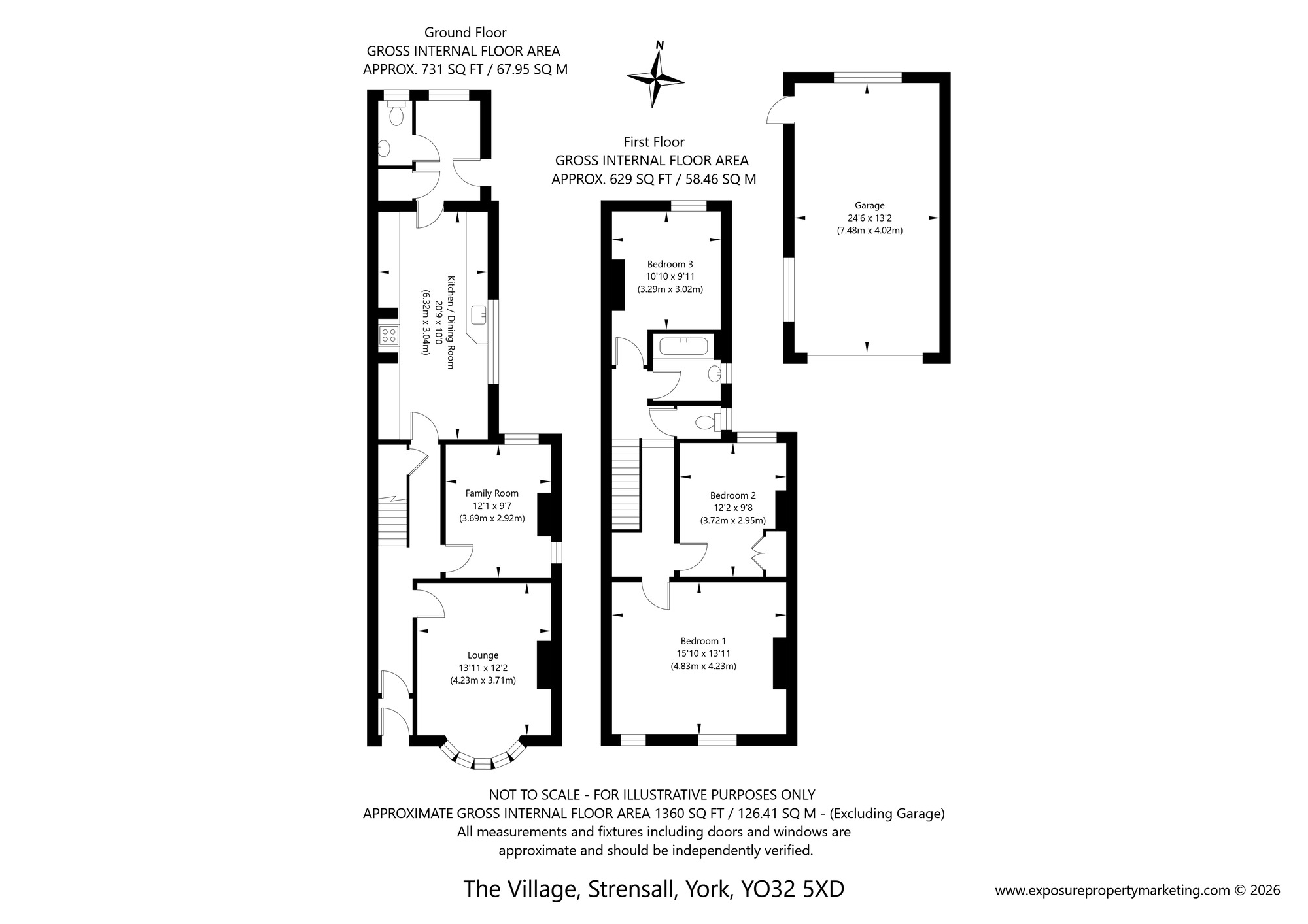 Floorplan of 3 bedroom Semi Detached House for sale, The Village, Strensall, North Yorkshire, YO32