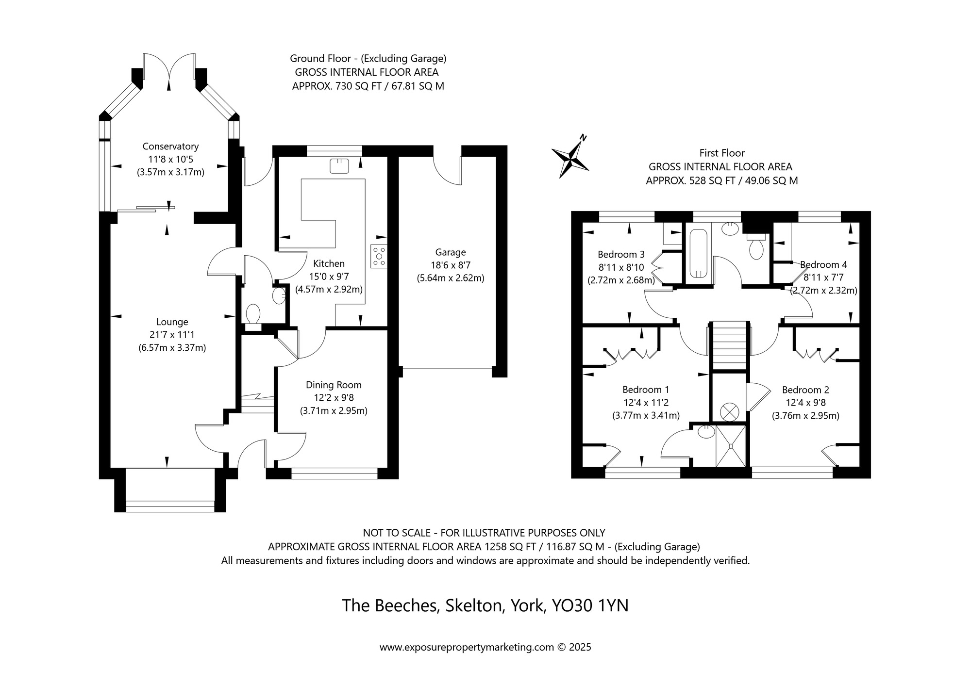 Floorplan of 4 bedroom Detached House for sale, The Beeches, Skelton, North Yorkshire, YO30