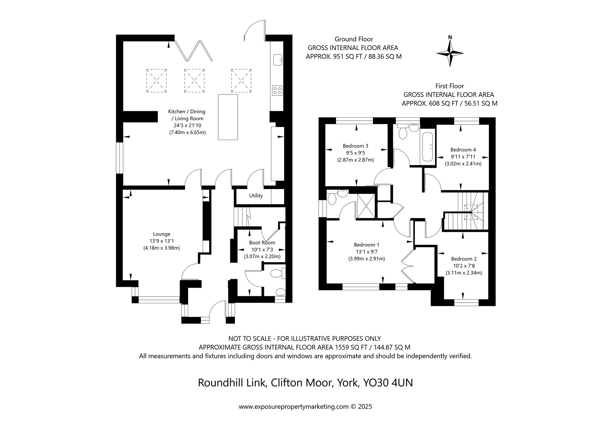 Floorplan of 4 bedroom Detached House for sale, Roundhill Link, York, North Yorkshire, YO30
