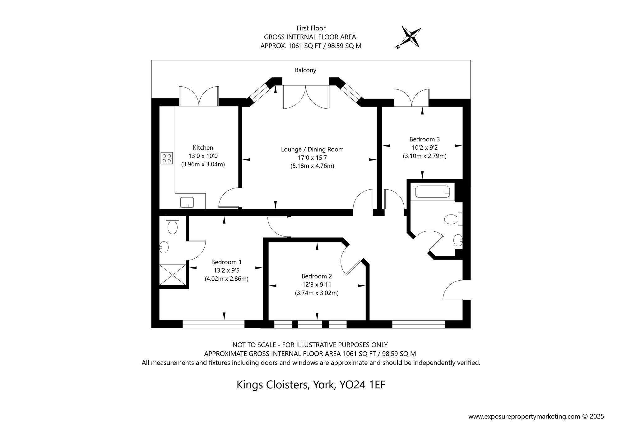 Floorplan of 3 bedroom  Flat for sale, Driffield Terrace, York, North Yorkshire, YO24