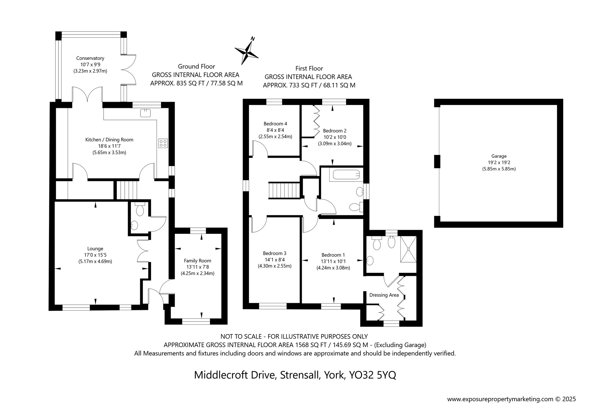 Floorplan of 4 bedroom Detached House for sale, Middlecroft Drive, Strensall, North Yorkshire, YO32