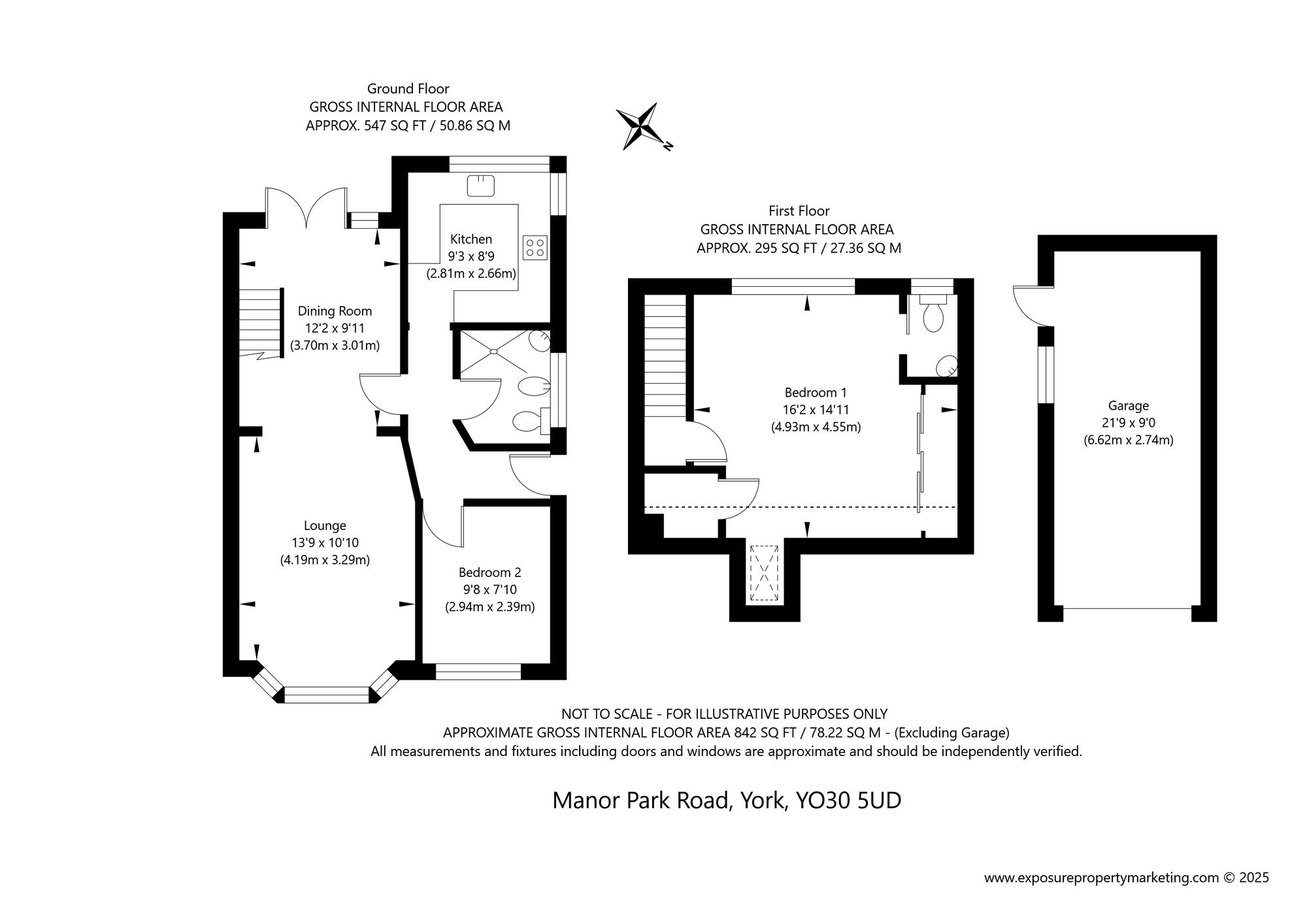 Floorplan of 2 bedroom Semi Detached Bungalow for sale, Manor Park Road, York, North Yorkshire, YO30