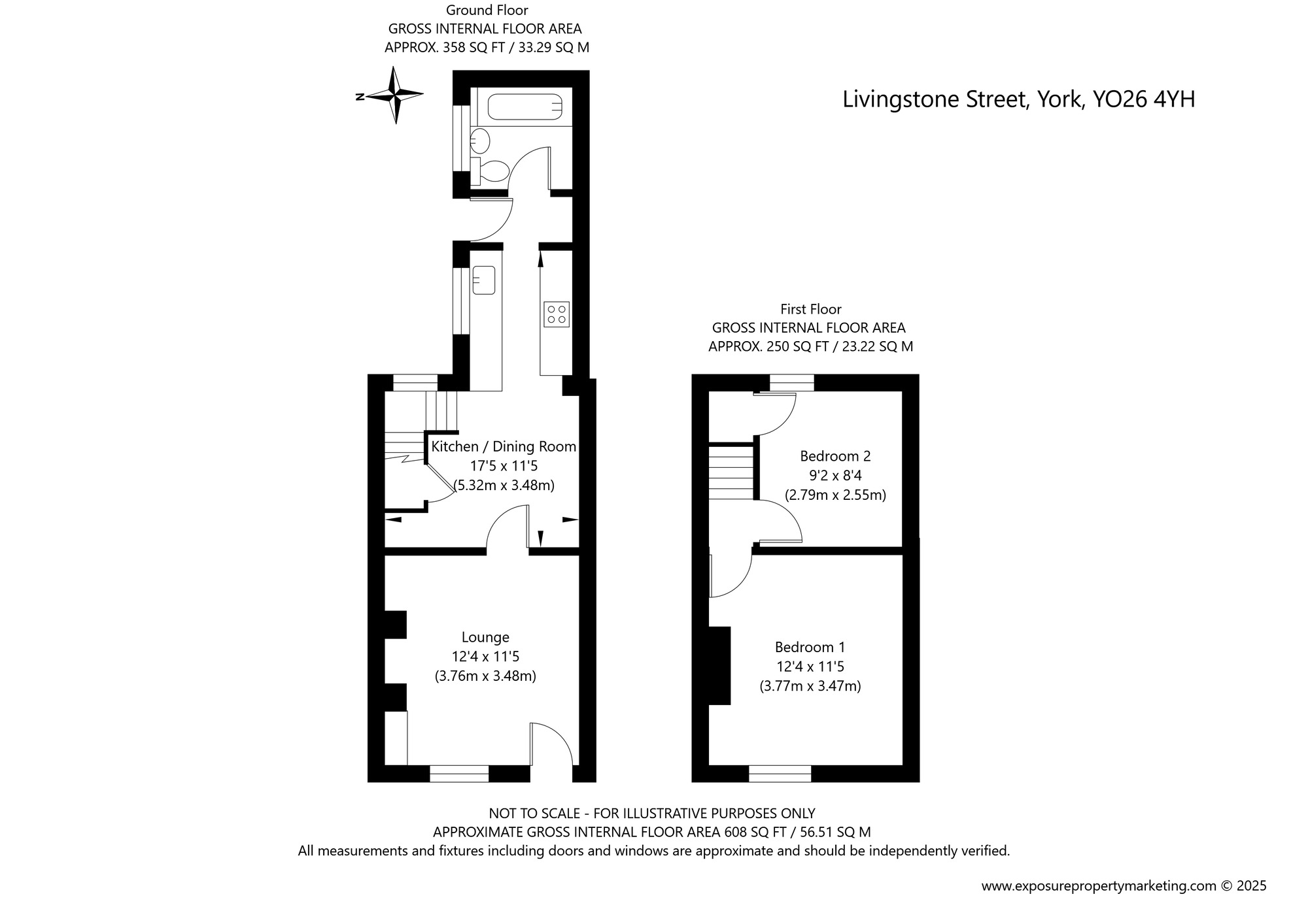 Floorplan of 2 bedroom Mid Terrace House for sale, Livingstone Street, York, North Yorkshire, YO26