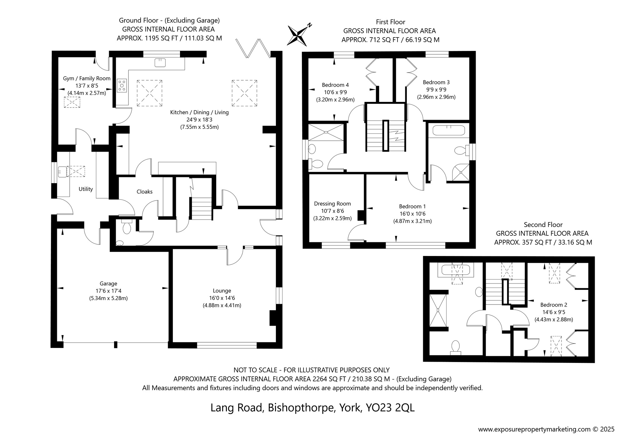 Floorplan of 4 bedroom Detached House for sale, Lang Road, Bishopthorpe, North Yorkshire, YO23