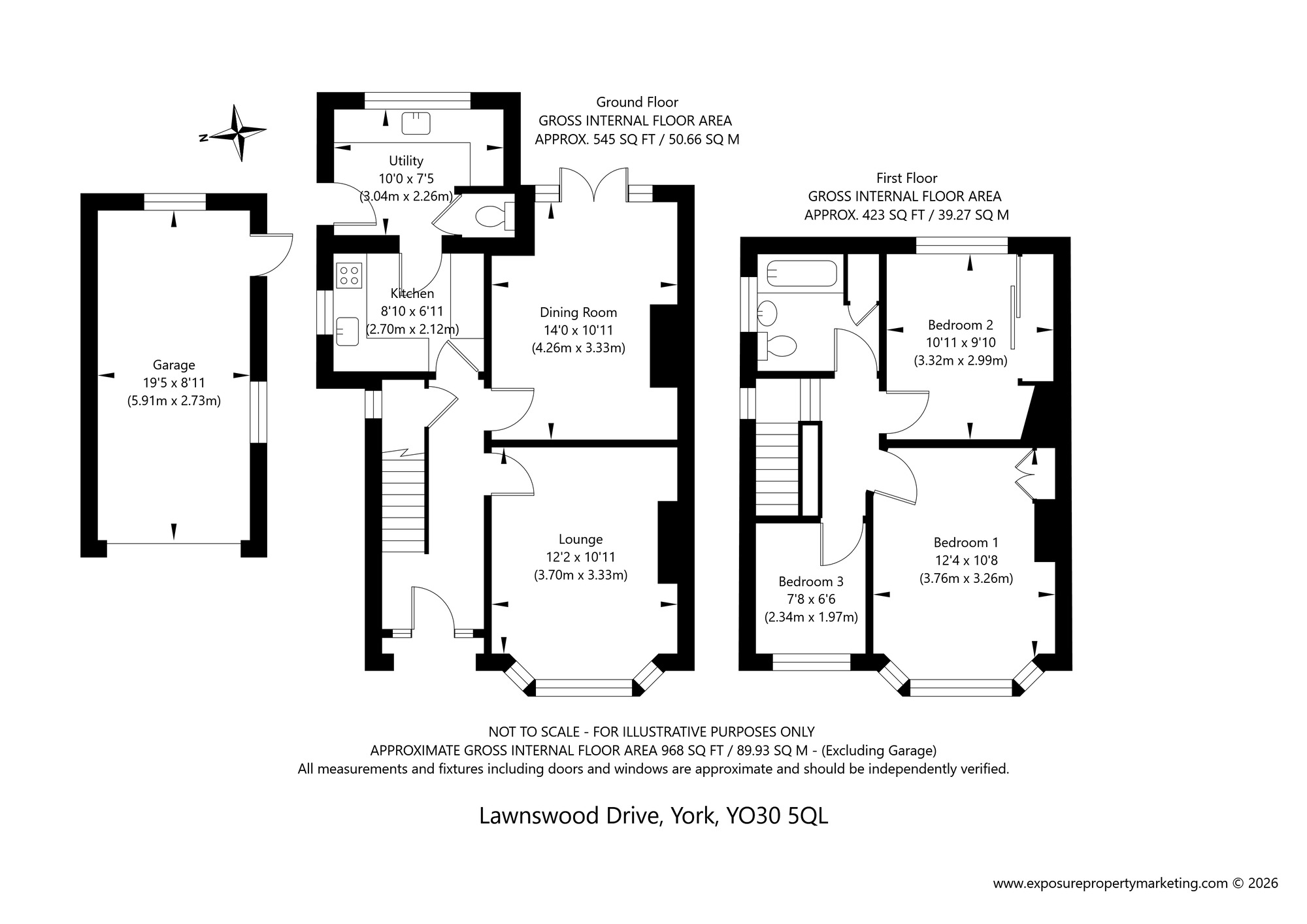 Floorplan of 3 bedroom Semi Detached House for sale, Lawnswood Drive, York, North Yorkshire, YO30