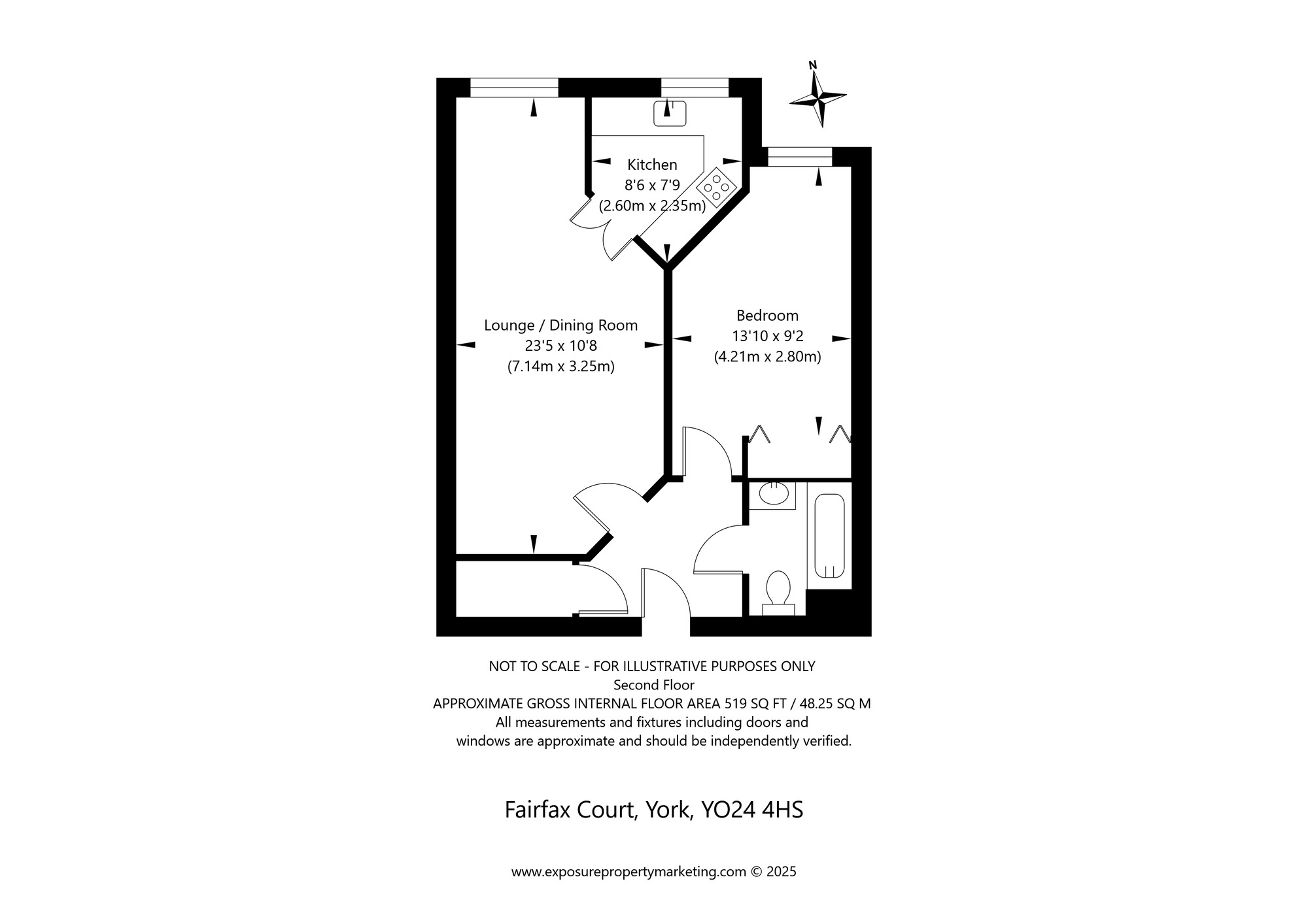 Floorplan of 1 bedroom  Flat for sale, Acomb Road, York, North Yorkshire, YO24