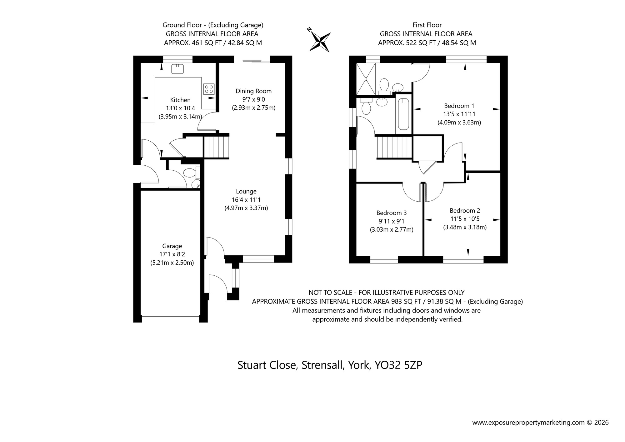 Floorplan of 3 bedroom Detached House for sale, Stuart Close, Strensall, North Yorkshire, YO32