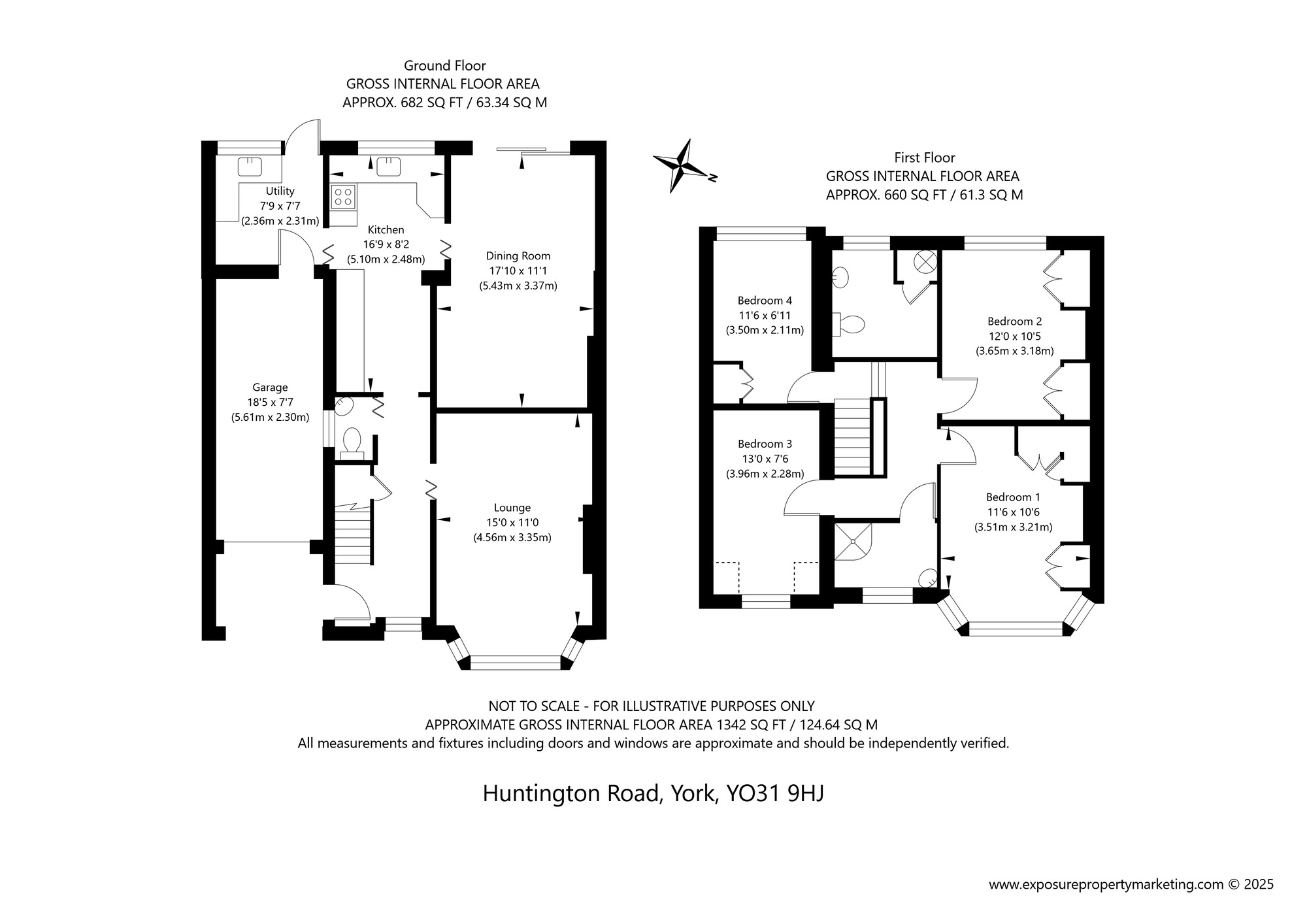 Floorplan of 4 bedroom Detached House for sale, Huntington Road, York, North Yorkshire, YO31