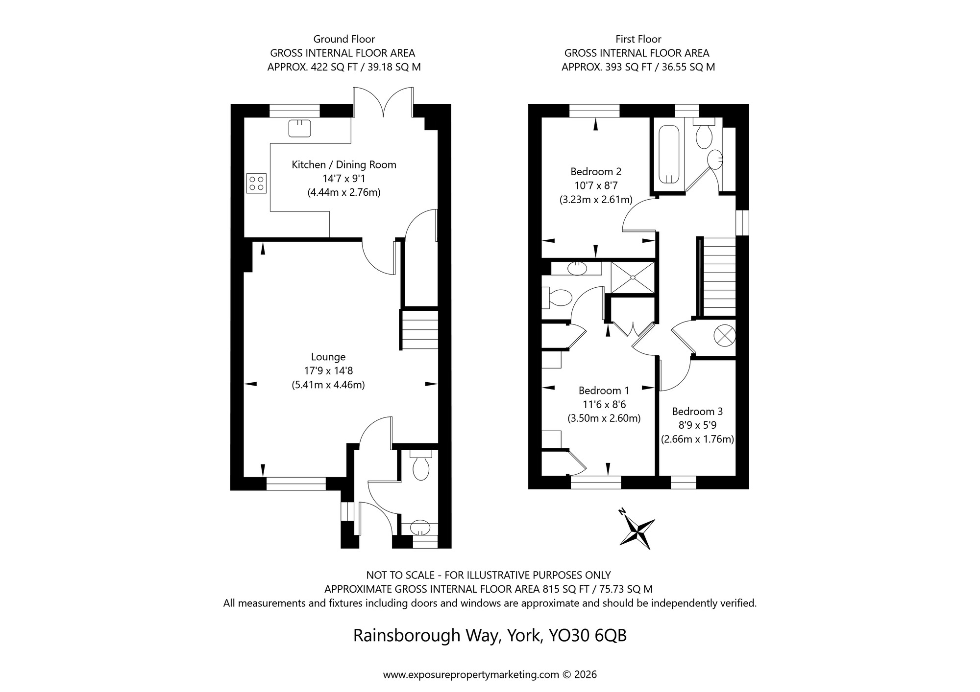 Floorplan of 3 bedroom End Terrace House for sale, Rainsborough Way, York, North Yorkshire, YO30