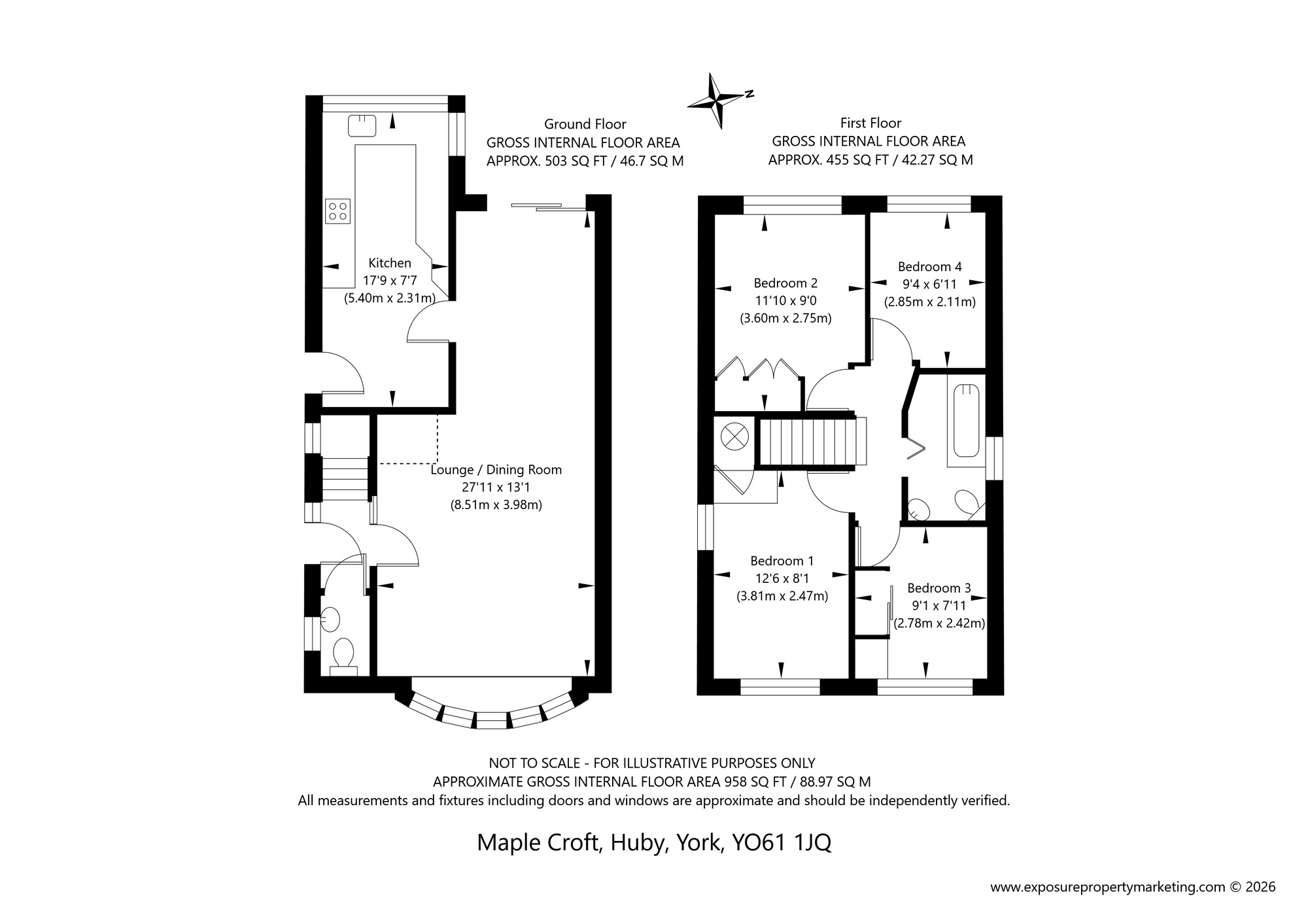 Floorplan of 4 bedroom Detached House for sale, Maple Croft, Huby, North Yorkshire, YO61