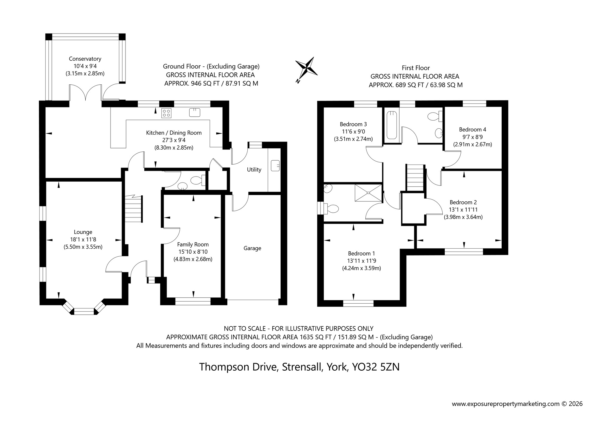 Floorplan of 4 bedroom Detached House for sale, Thompson Drive, Strensall, North Yorkshire, YO32