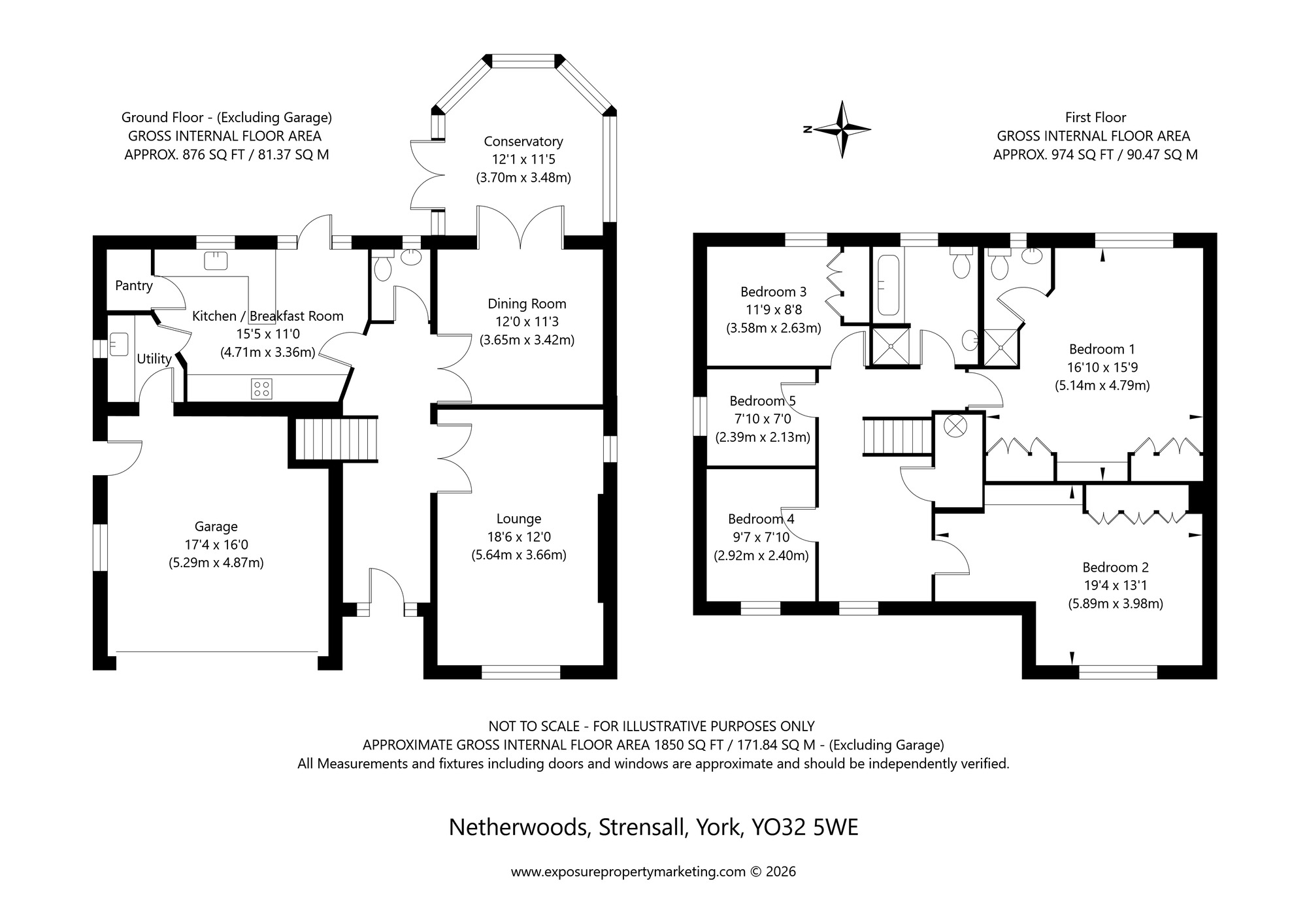Floorplan of 5 bedroom Detached House for sale, Netherwoods, Strensall, North Yorkshire, YO32