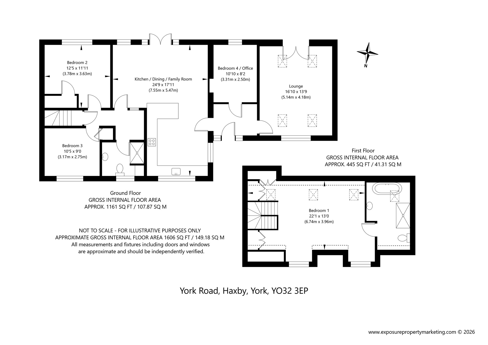 Floorplan of 4 bedroom Detached House for sale, York Road, Haxby, North Yorkshire, YO32
