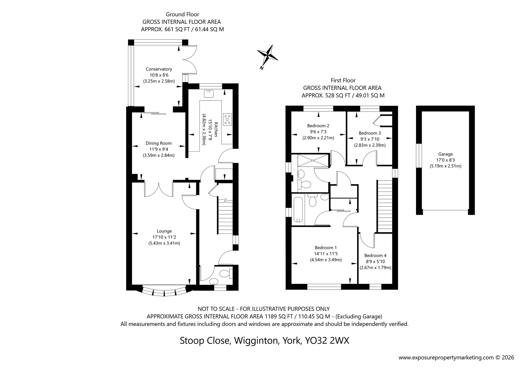 Floorplan of 4 bedroom Detached House for sale, Stoop Close, Wigginton, North Yorkshire, YO32