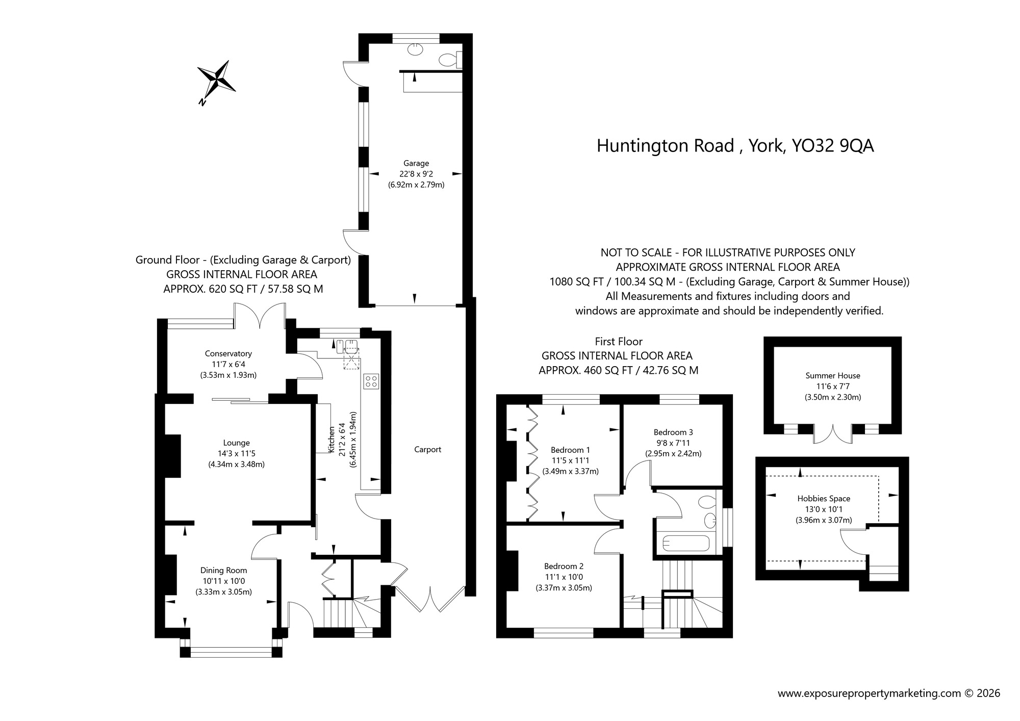 Floorplan of 3 bedroom Semi Detached House for sale, Huntington Road, Huntington, North Yorkshire, YO32