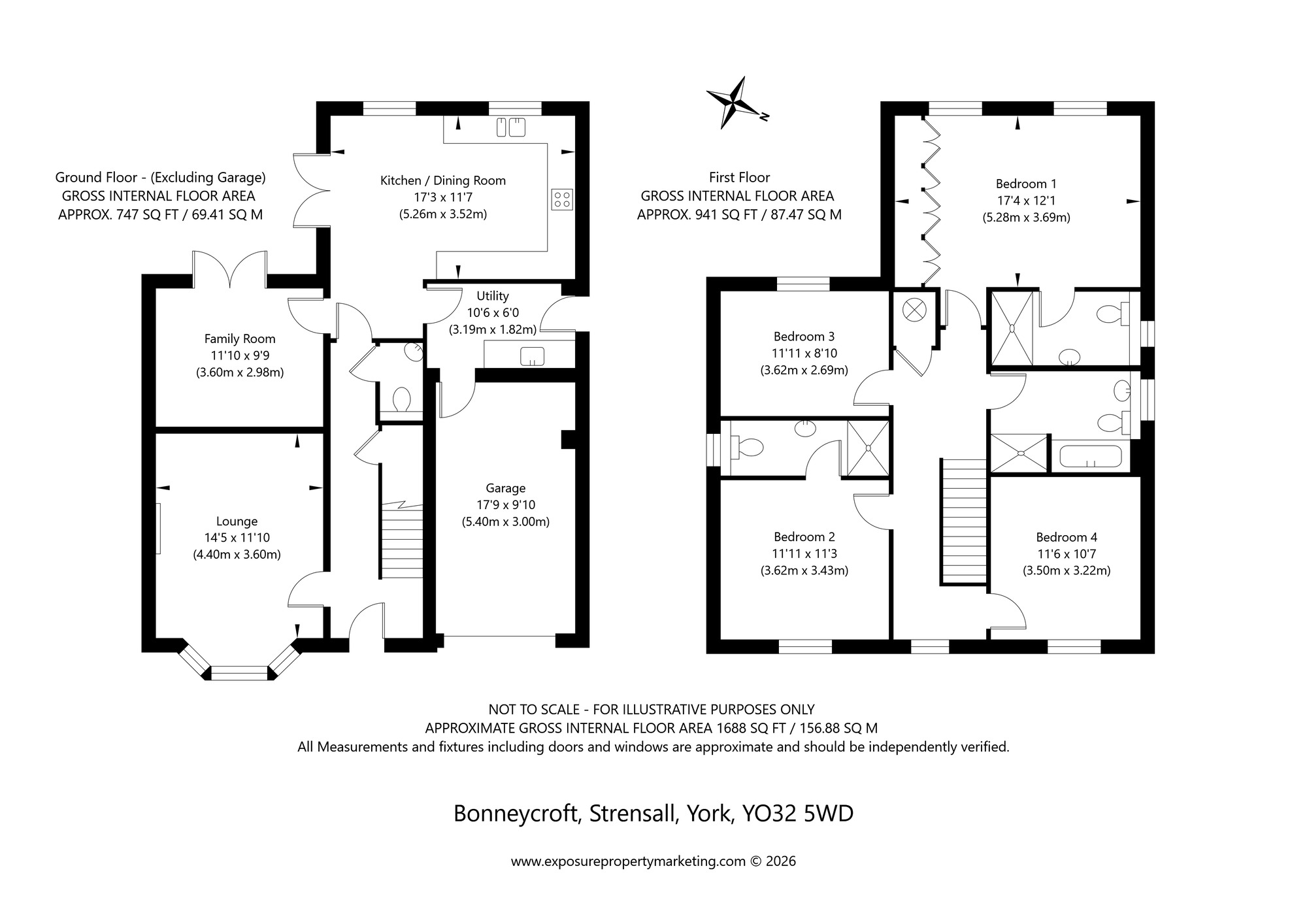 Floorplan of 4 bedroom Detached House for sale, Strensall, York, North Yorkshire, YO32
