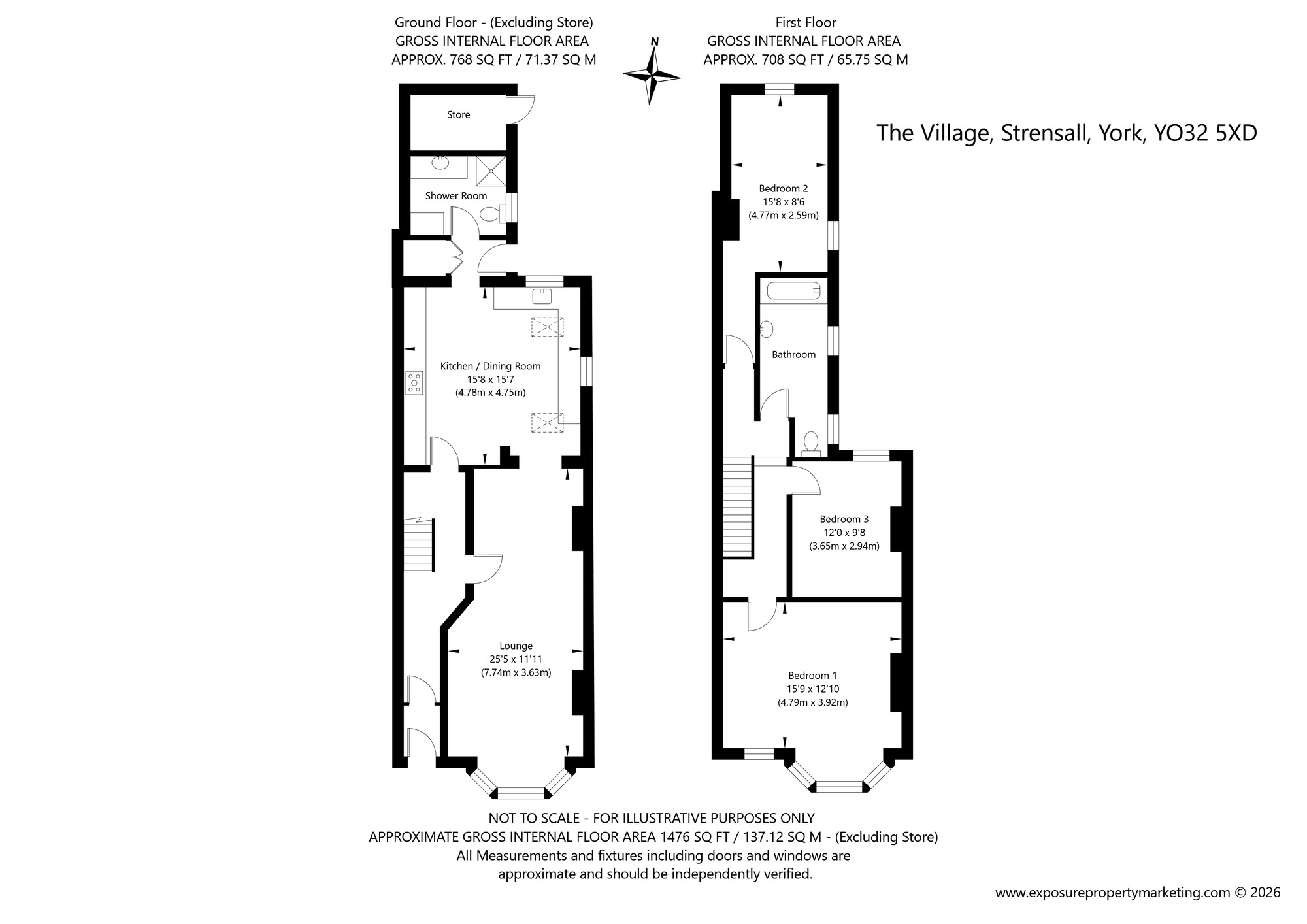 Floorplan of 3 bedroom Semi Detached House for sale, The Village, Strensall, North Yorkshire, YO32