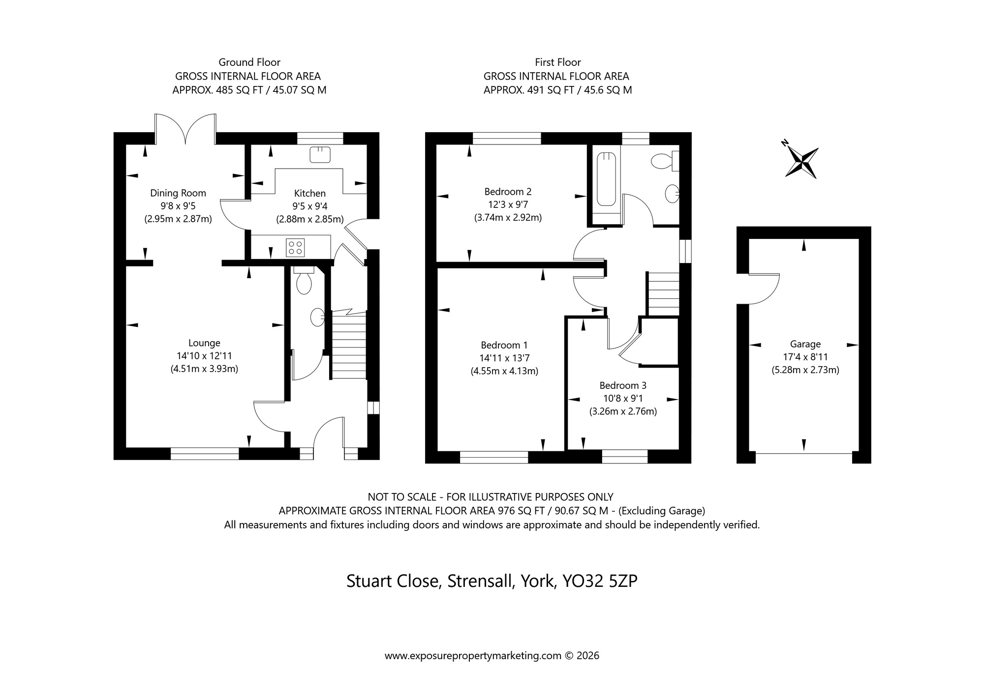 Floorplan of 3 bedroom Detached House for sale, Stuart Close, Strensall, North Yorkshire, YO32