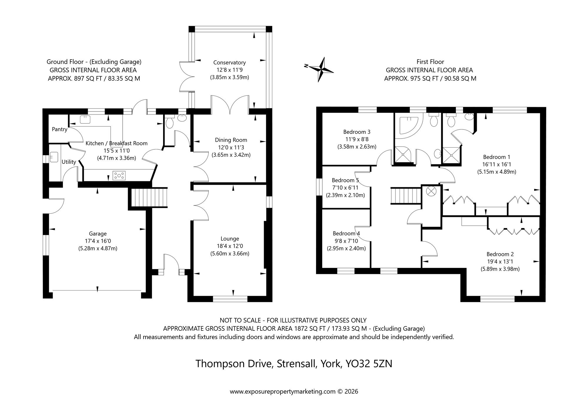 Floorplan of 5 bedroom Detached House for sale, Thompson Drive, Strensall, North Yorkshire, YO32