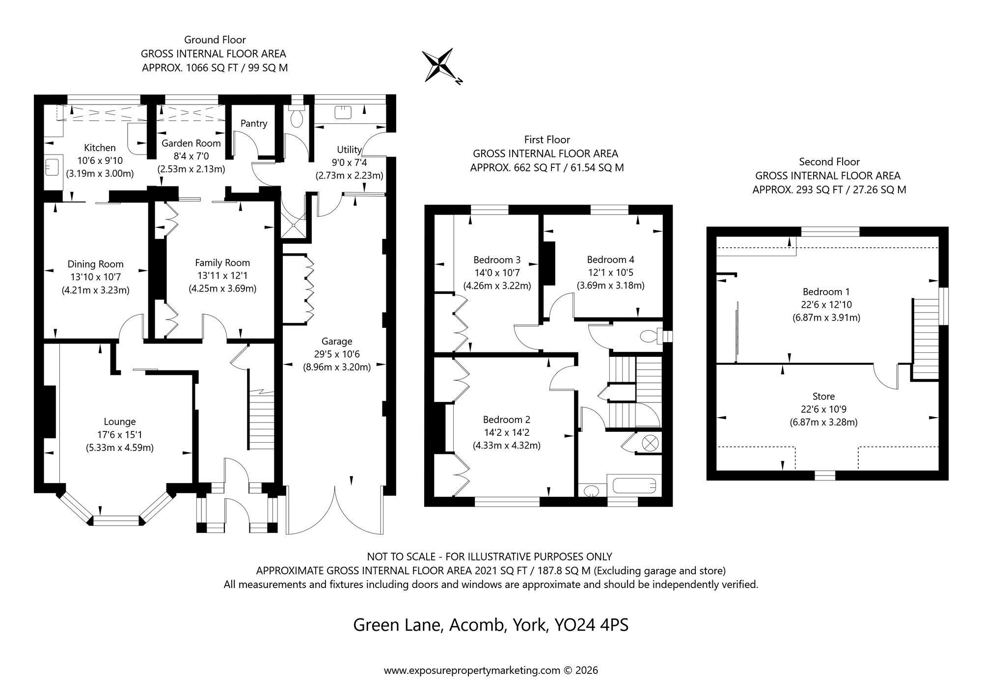 Floorplan of 4 bedroom Semi Detached House for sale, Green Lane, Acomb, North Yorkshire, YO24