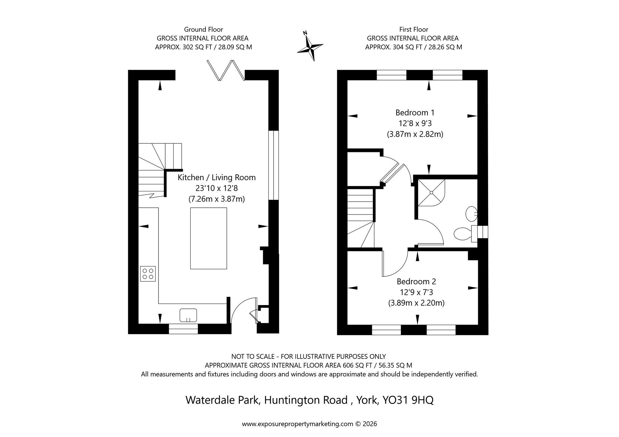 Floorplan of 2 bedroom Semi Detached House for sale, Waterdale Park, Huntington Road, North Yorkshire, YO31