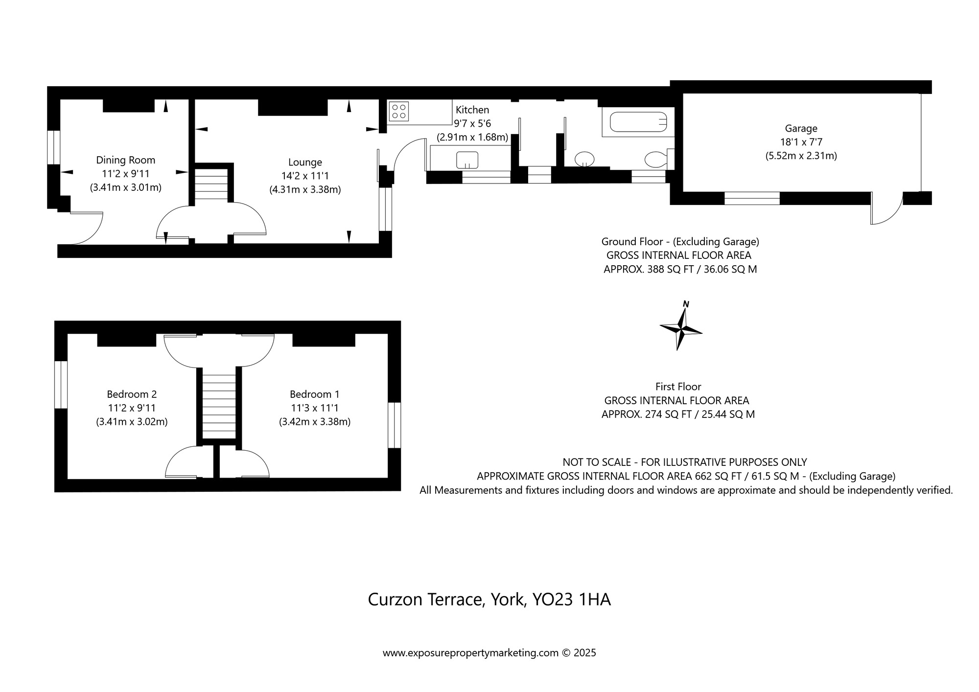 Floorplan of 2 bedroom Mid Terrace House for sale, Curzon Terrace, York, North Yorkshire, YO23