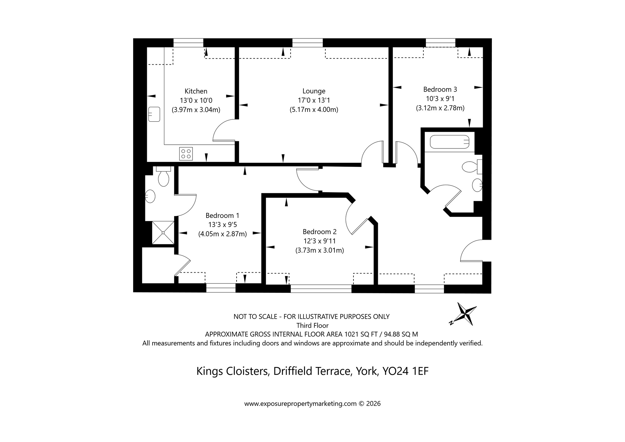 Floorplan of 3 bedroom Flat for sale, Driffield Terrace, York, North Yorkshire, YO24