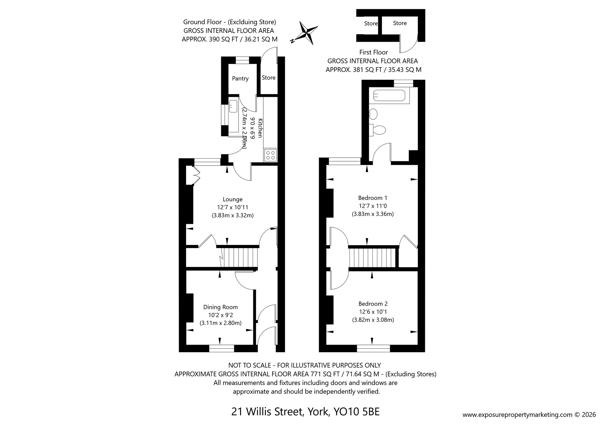 Floorplan of 2 bedroom Mid Terrace House for sale, Willis Street, North Yorkshire, YO10