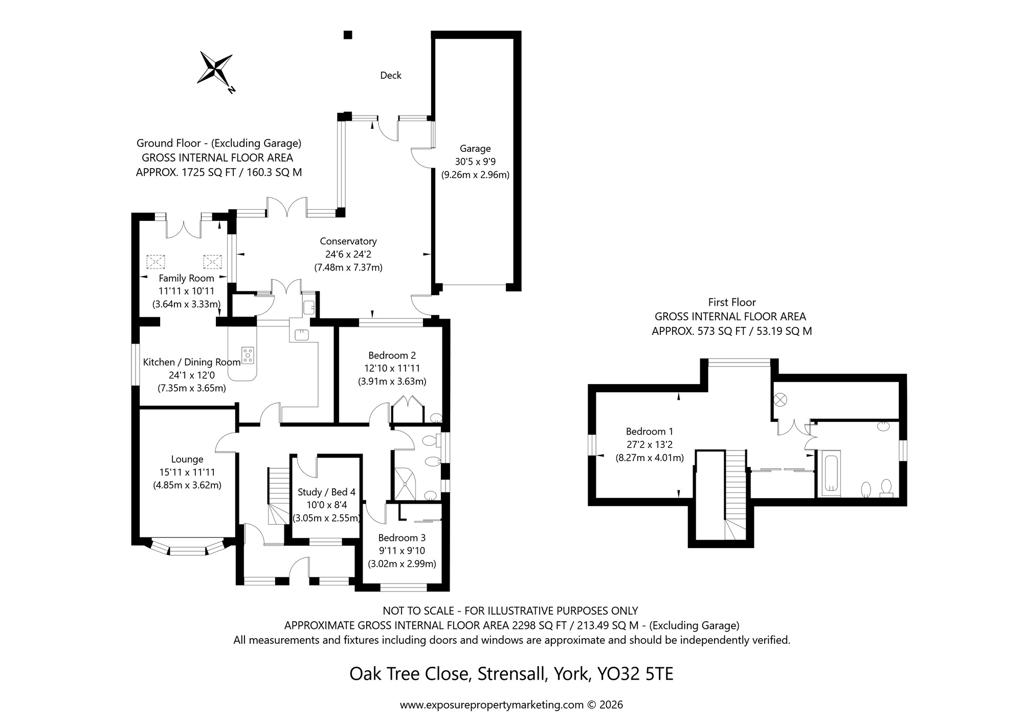 Floorplan of 3 bedroom Detached House for sale, Oak Tree Close, Strensall, North Yorkshire, YO32