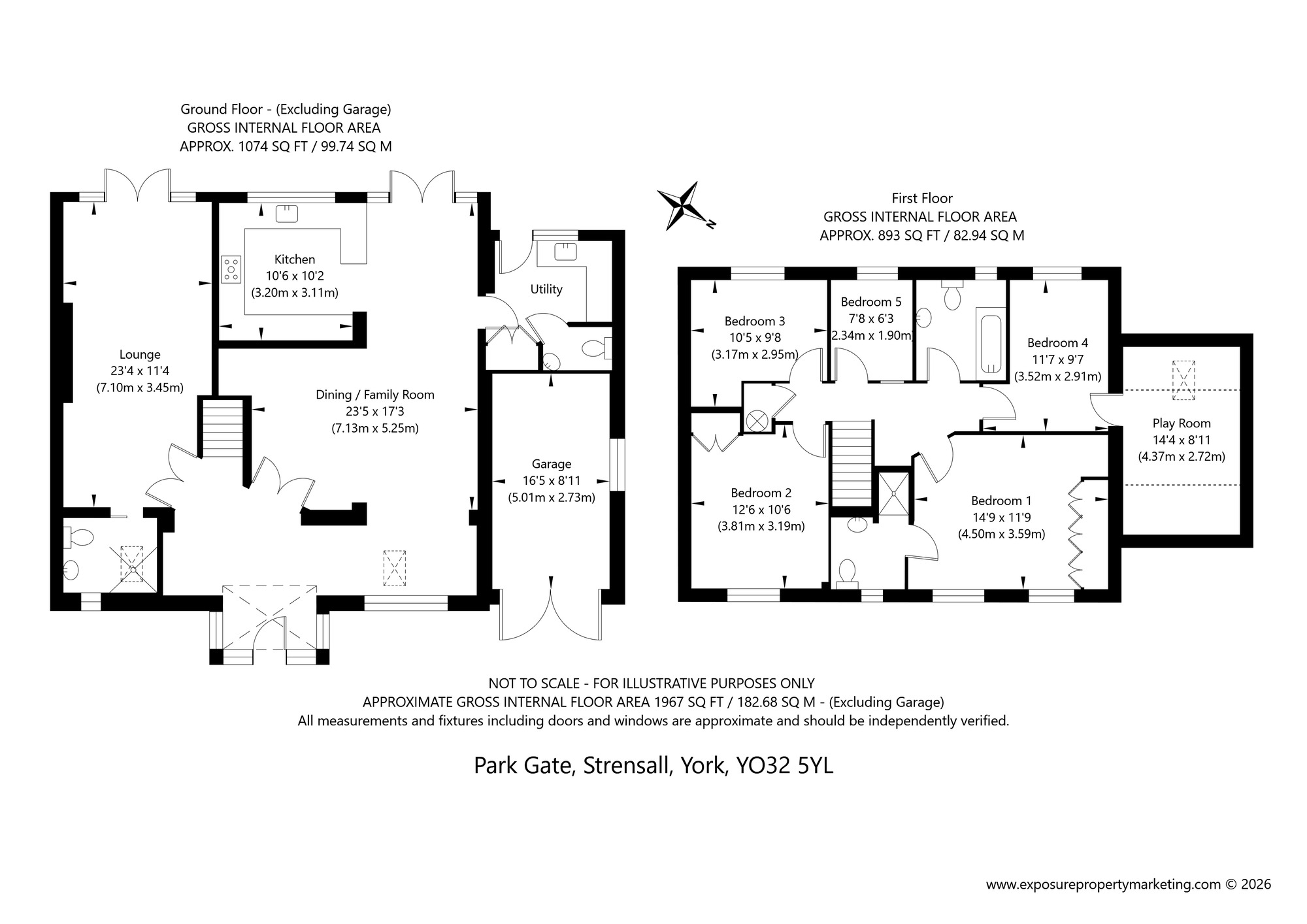 Floorplan of 5 bedroom Detached House for sale, Park Gate, Strensall, North Yorkshire, YO32