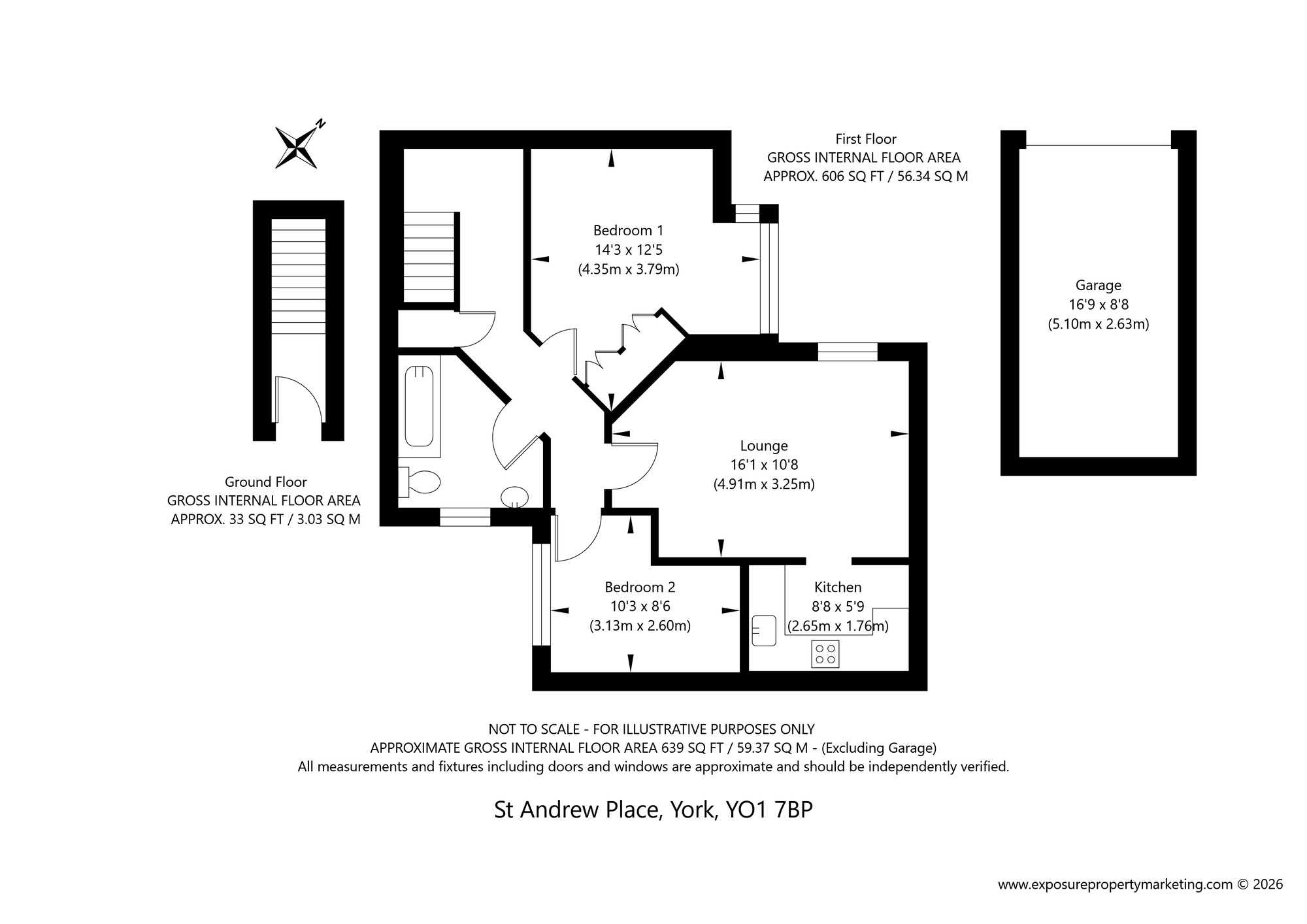 Floorplan of 2 bedroom Flat for sale, St. Andrew Place, York, North Yorkshire, YO1