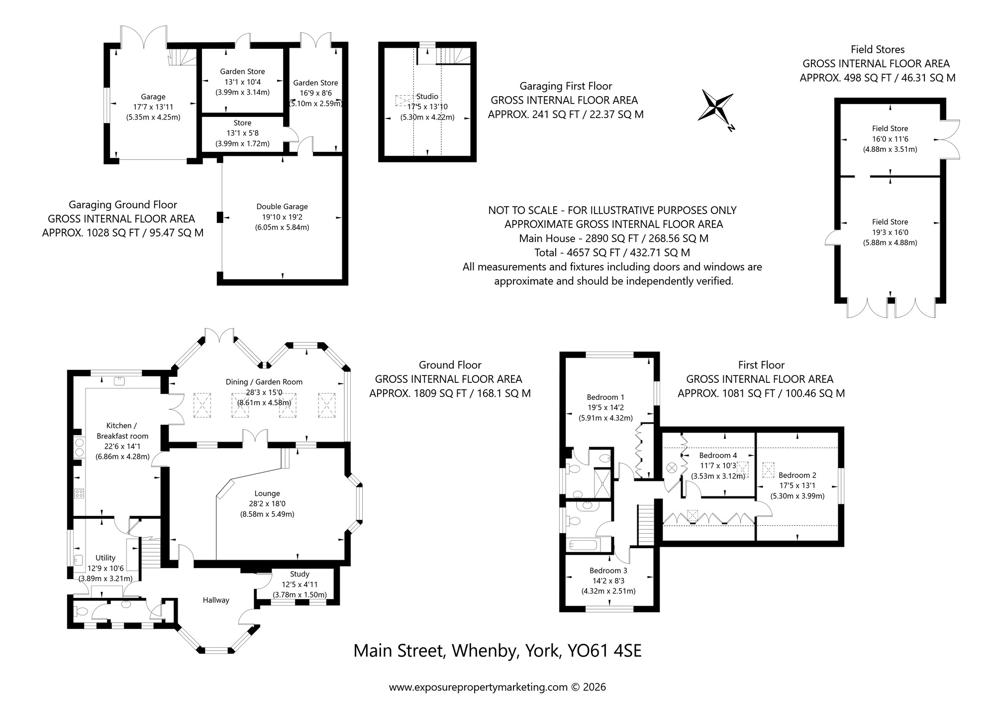 Floorplan of 4 bedroom Detached House for sale, Main Street, Whenby, York, YO61