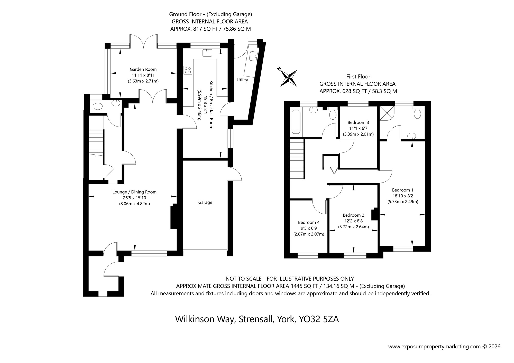 Floorplan of 4 bedroom End Terrace House for sale, Wilkinson Way, Strensall, North Yorkshire, YO32