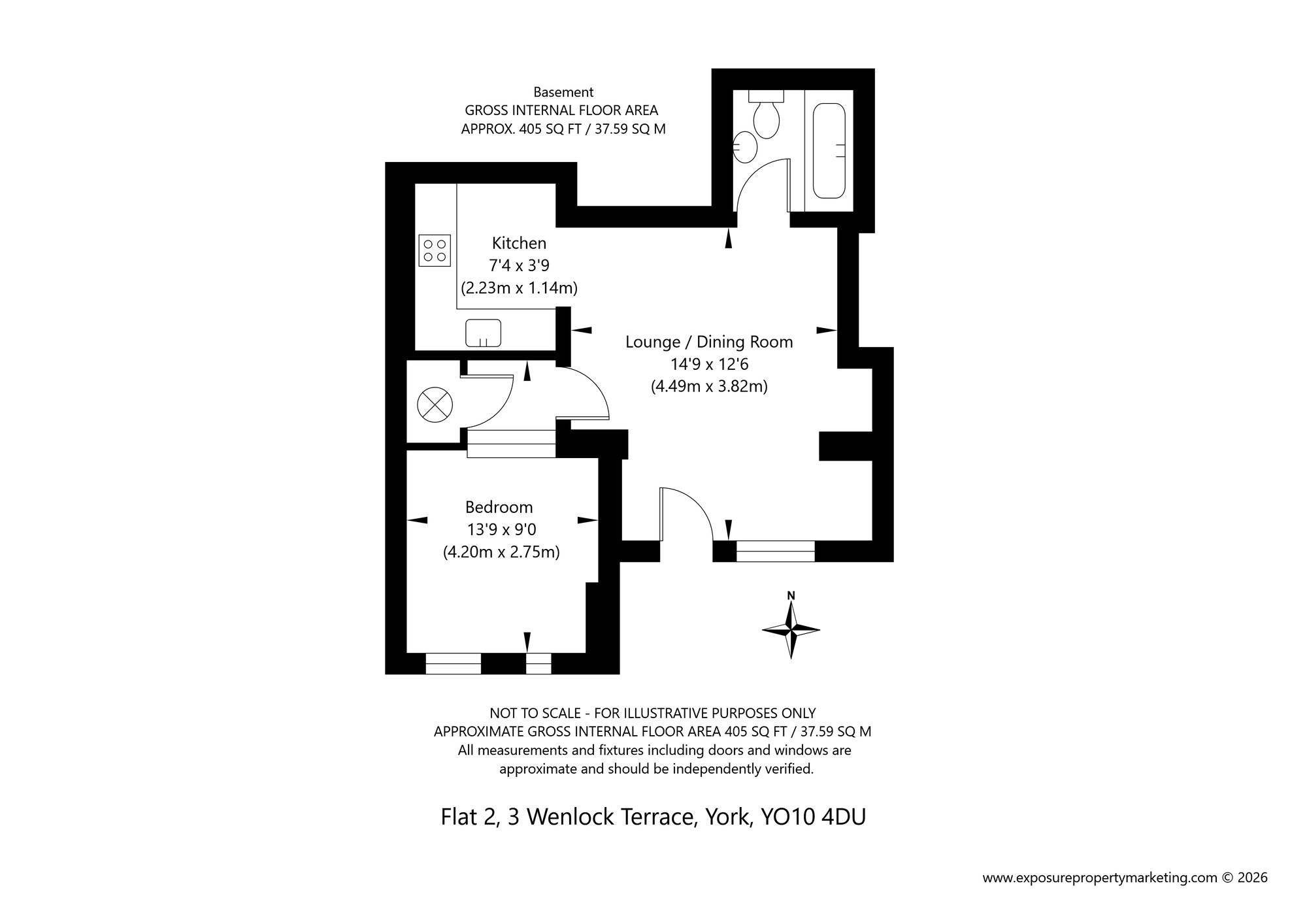 Floorplan of 1 bedroom Flat for sale, Wenlock Terrace, York, North Yorkshire, YO10