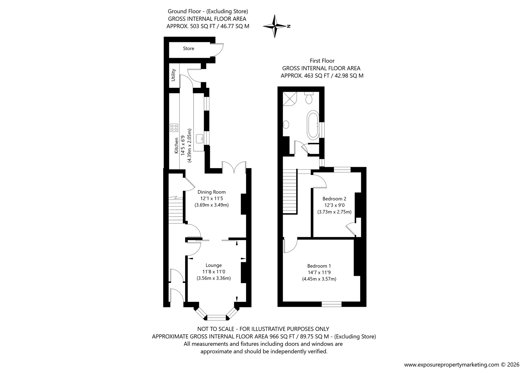 Floorplan of 2 bedroom Mid Terrace House for sale, Thorpe Street, York, North Yorkshire, YO23