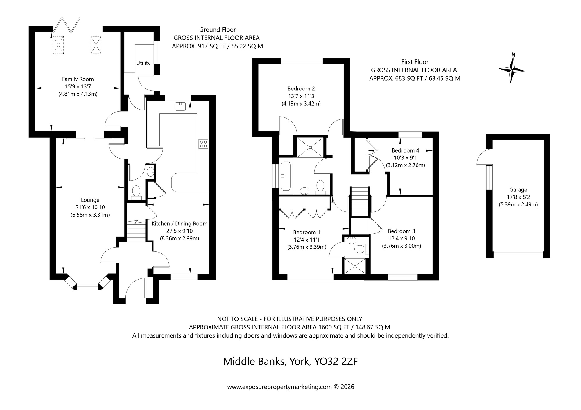 Floorplan of 4 bedroom Detached House for sale, Middle Banks, Wigginton, North Yorkshire, YO32