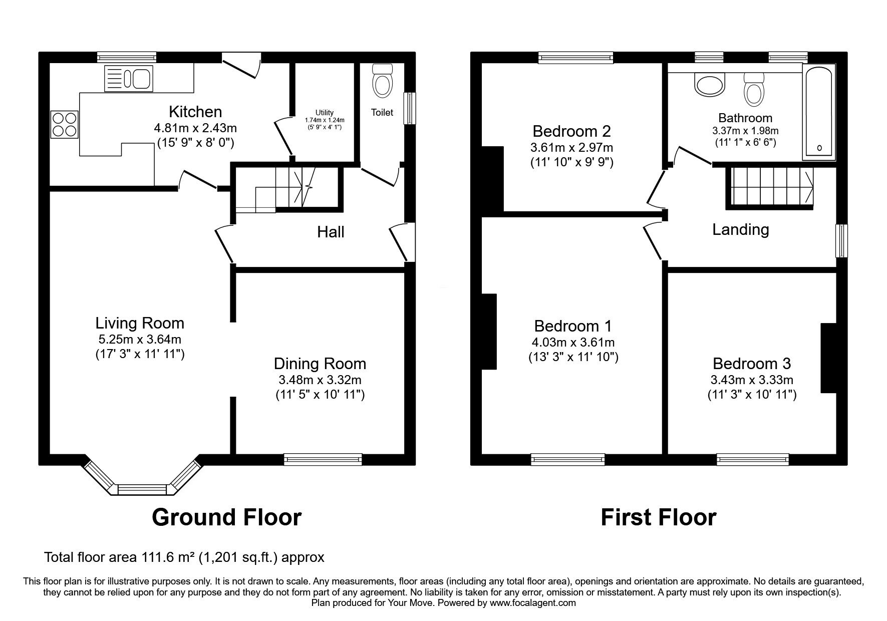 Floorplan of 3 bedroom Semi Detached House for sale, Victory Road, Little Lever, Greater Manchester, BL3