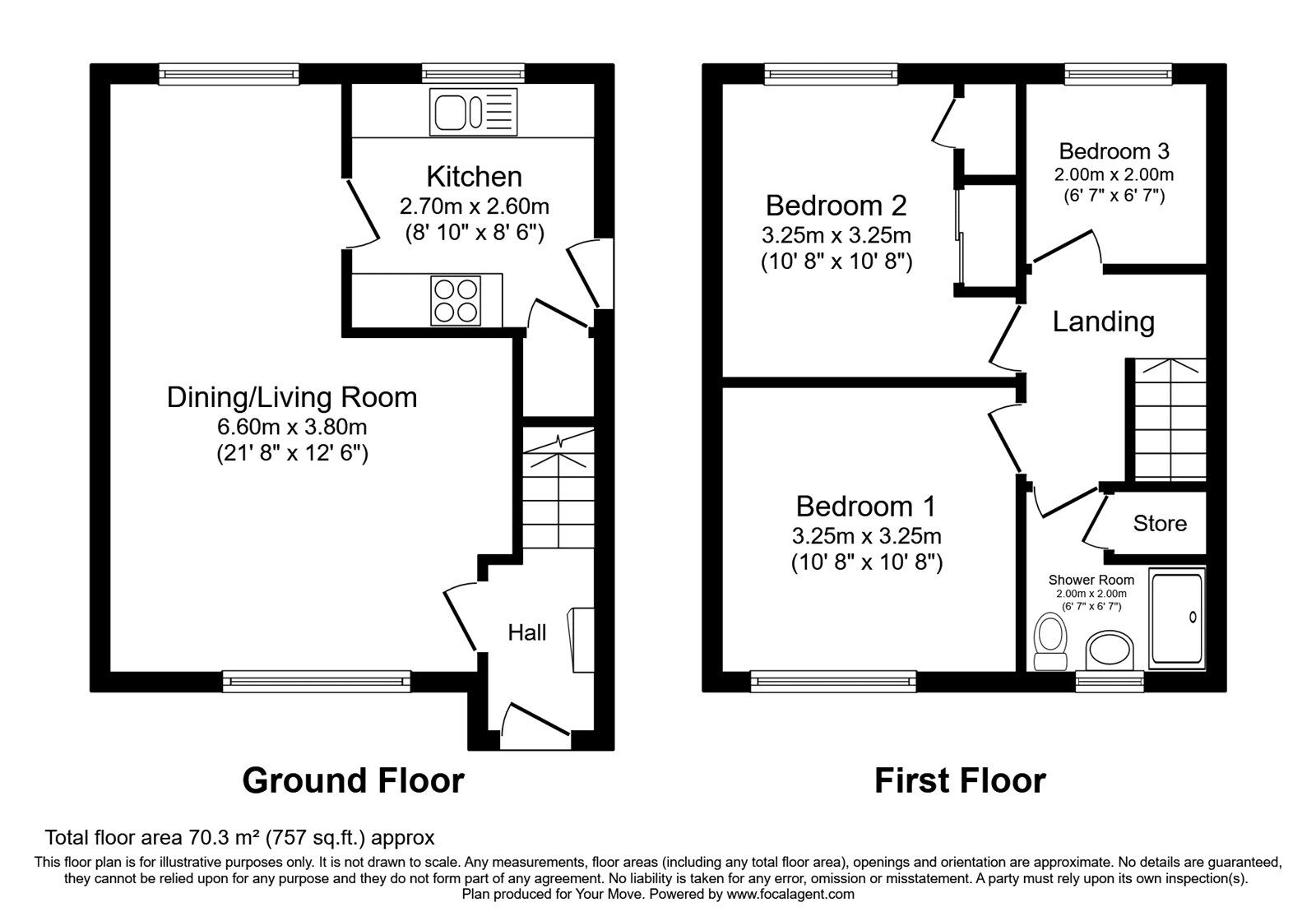 Floorplan of 3 bedroom Semi Detached House for sale, Calf Hey Close, Radcliffe, Greater Manchester, M26