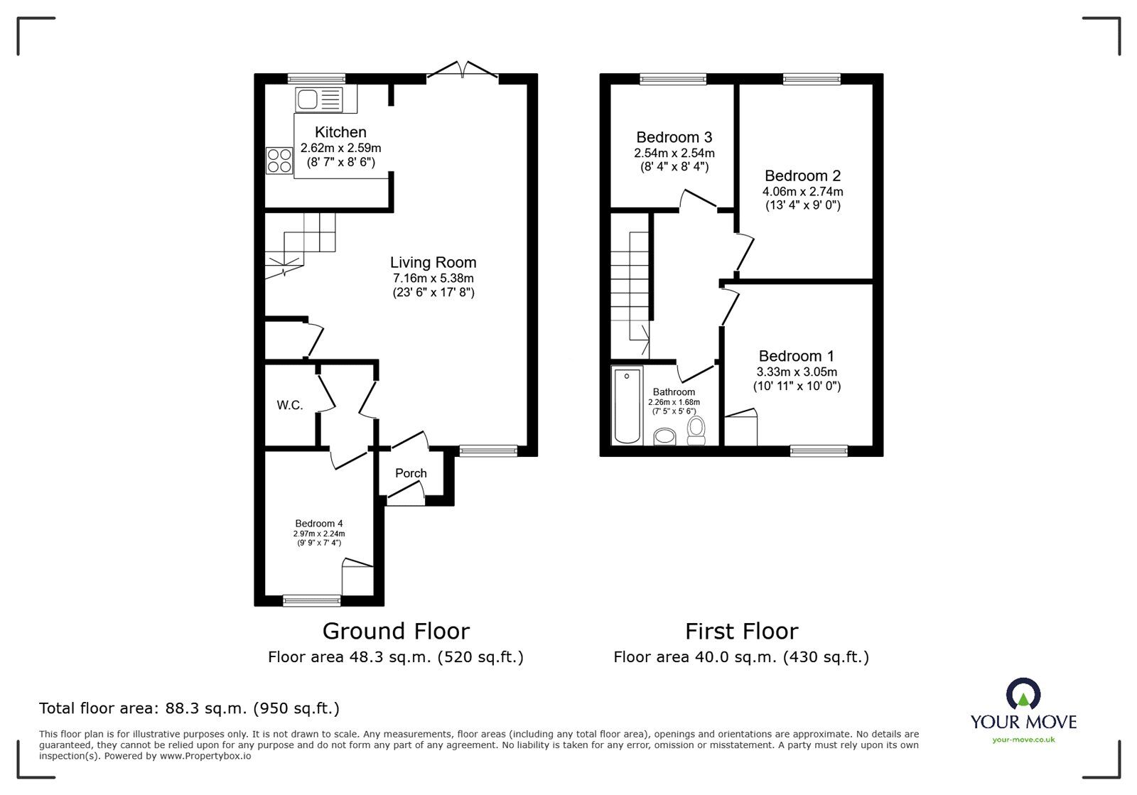 Floorplan of 4 bedroom Semi Detached House for sale, Meadowcroft, Radcliffe, Greater Manchester, M26