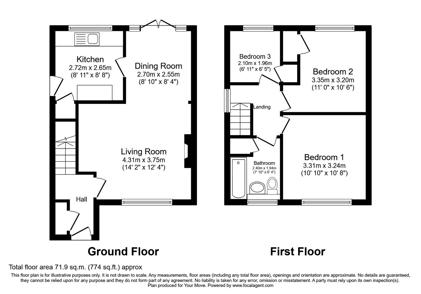Floorplan of 3 bedroom Semi Detached House for sale, Clough Meadow Road, Radcliffe, Manchester, M26