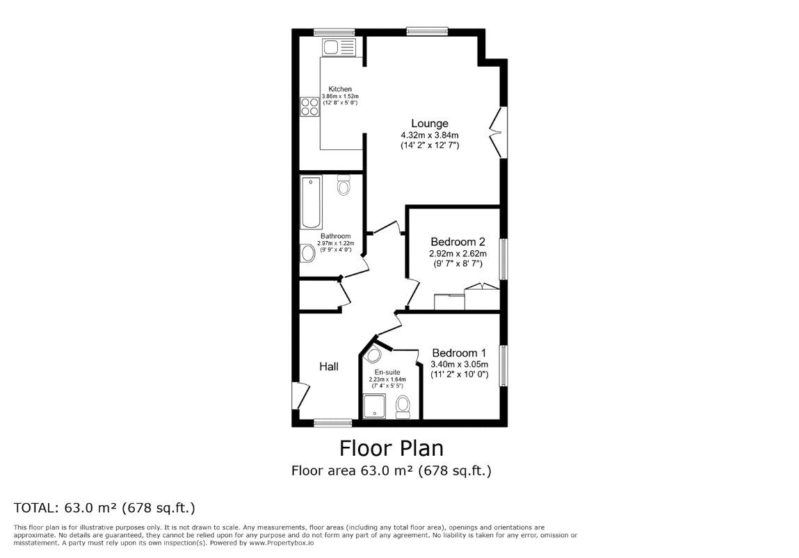 Floorplan of 2 bedroom Flat to rent, Stonemere Drive, Radcliffe, Greater Manchester, M26