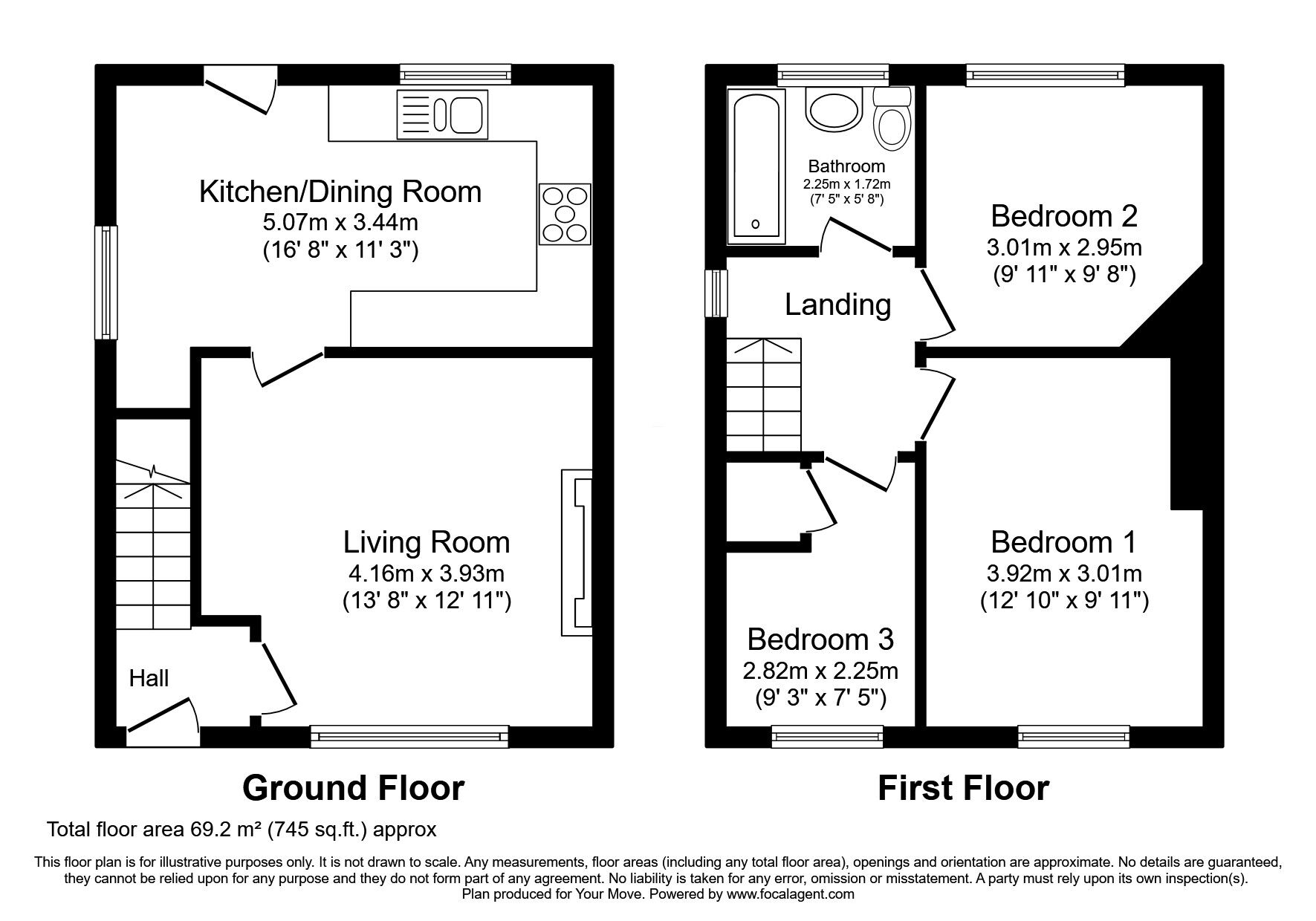 Floorplan of 3 bedroom Semi Detached House for sale, Vale Avenue, Radcliffe, Greater Manchester, M26