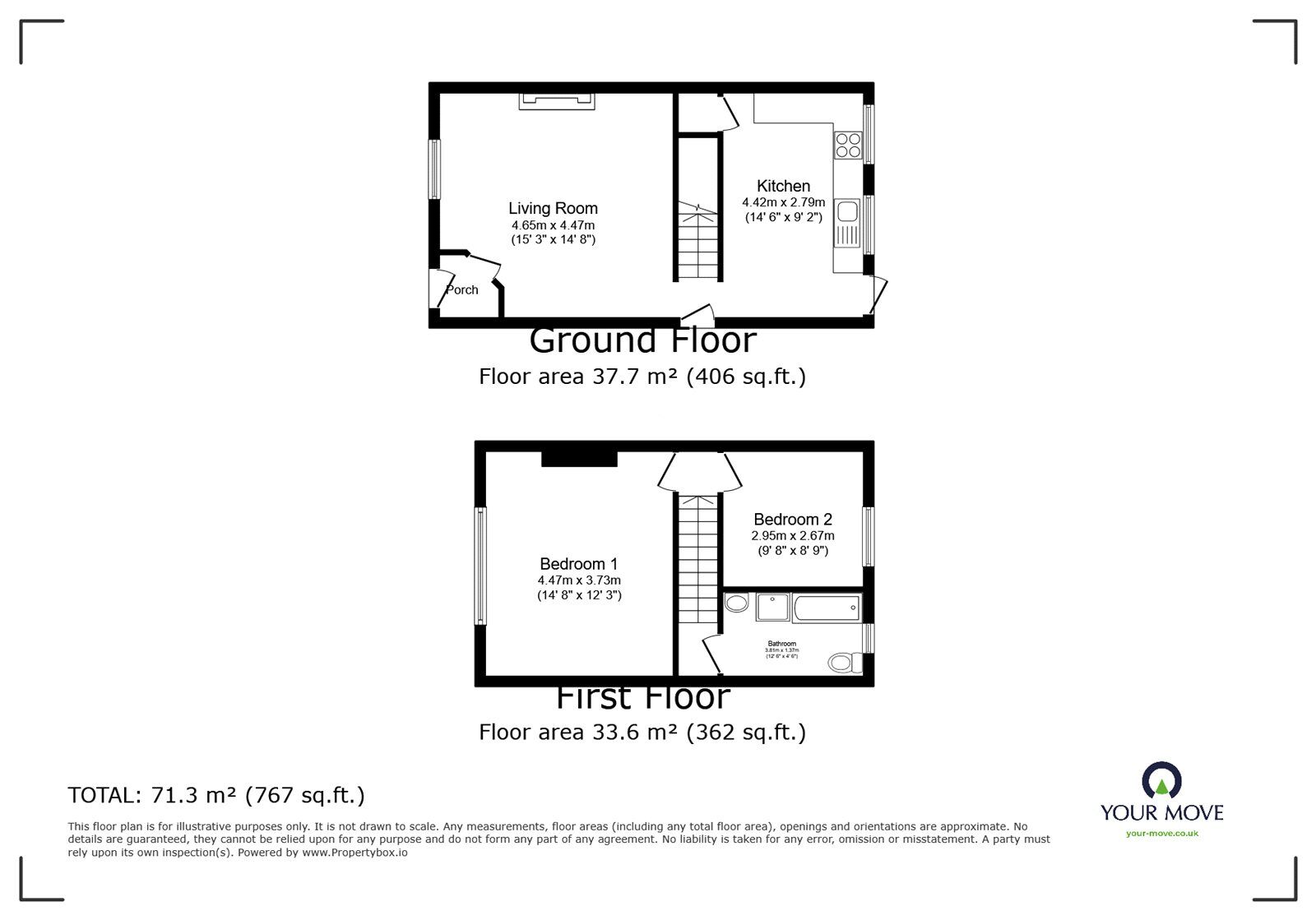 Floorplan of 2 bedroom Mid Terrace House for sale, Albion Street, Radcliffe, Greater Manchester, M26
