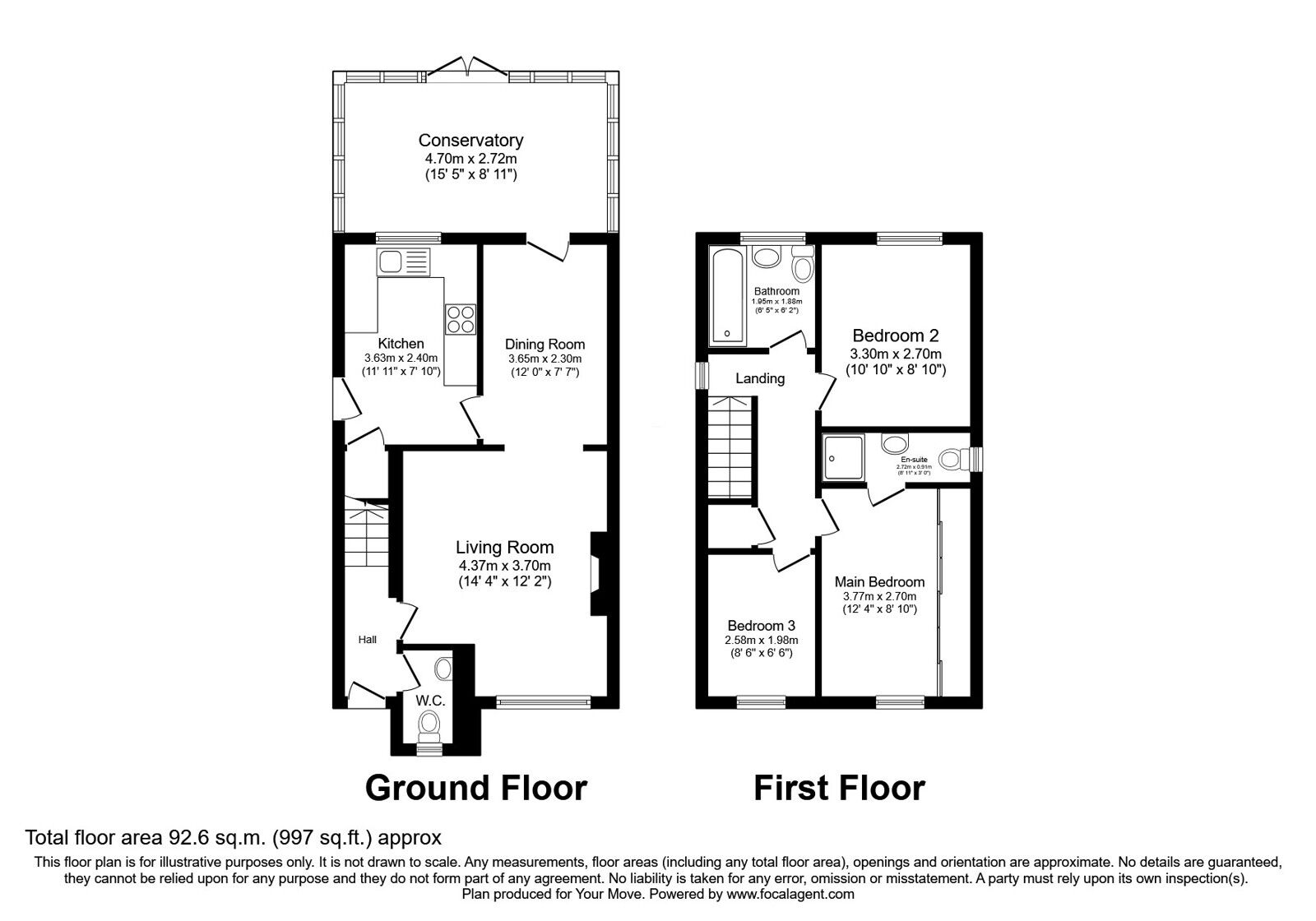 Floorplan of 3 bedroom Detached House for sale, Greenbank Road, Radcliffe, Greater Manchester, M26