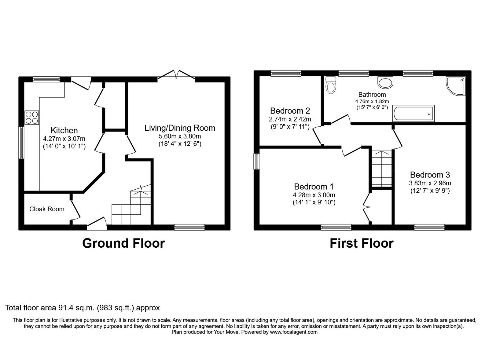 Floorplan of 3 bedroom Semi Detached House to rent, Duke Street, Radcliffe, Greater Manchester, M26