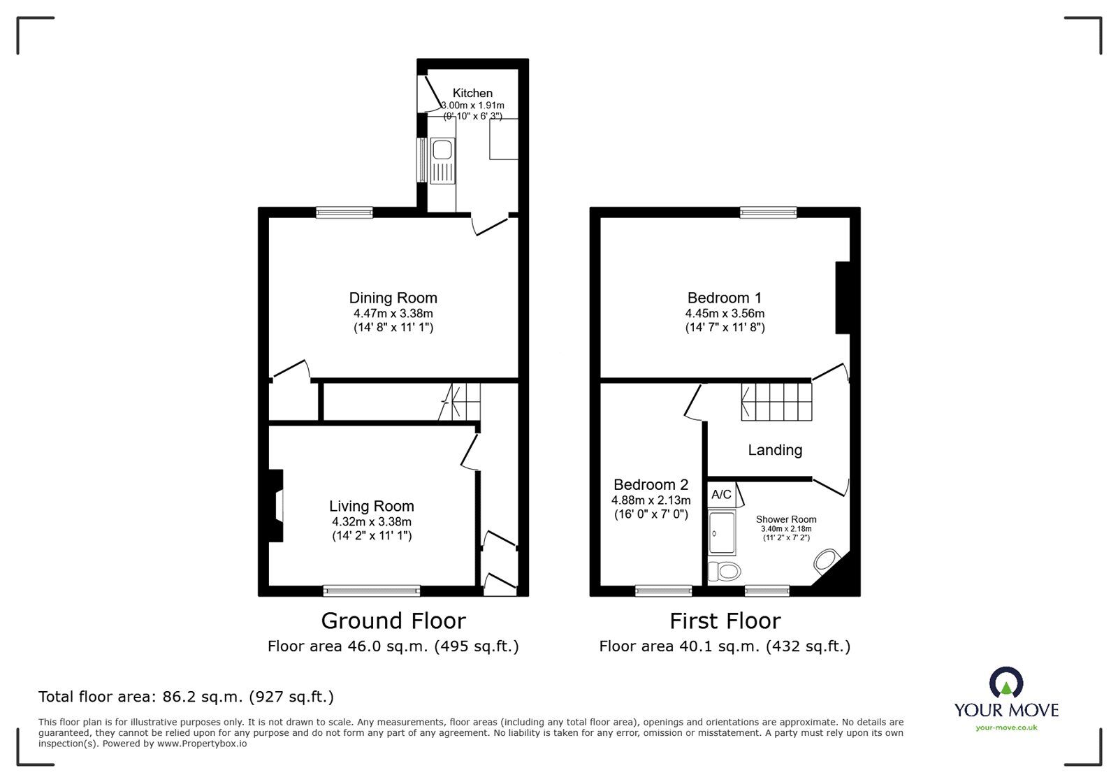 Floorplan of 2 bedroom Mid Terrace House for sale, Dumers Lane, Radcliffe, Greater Manchester, M26