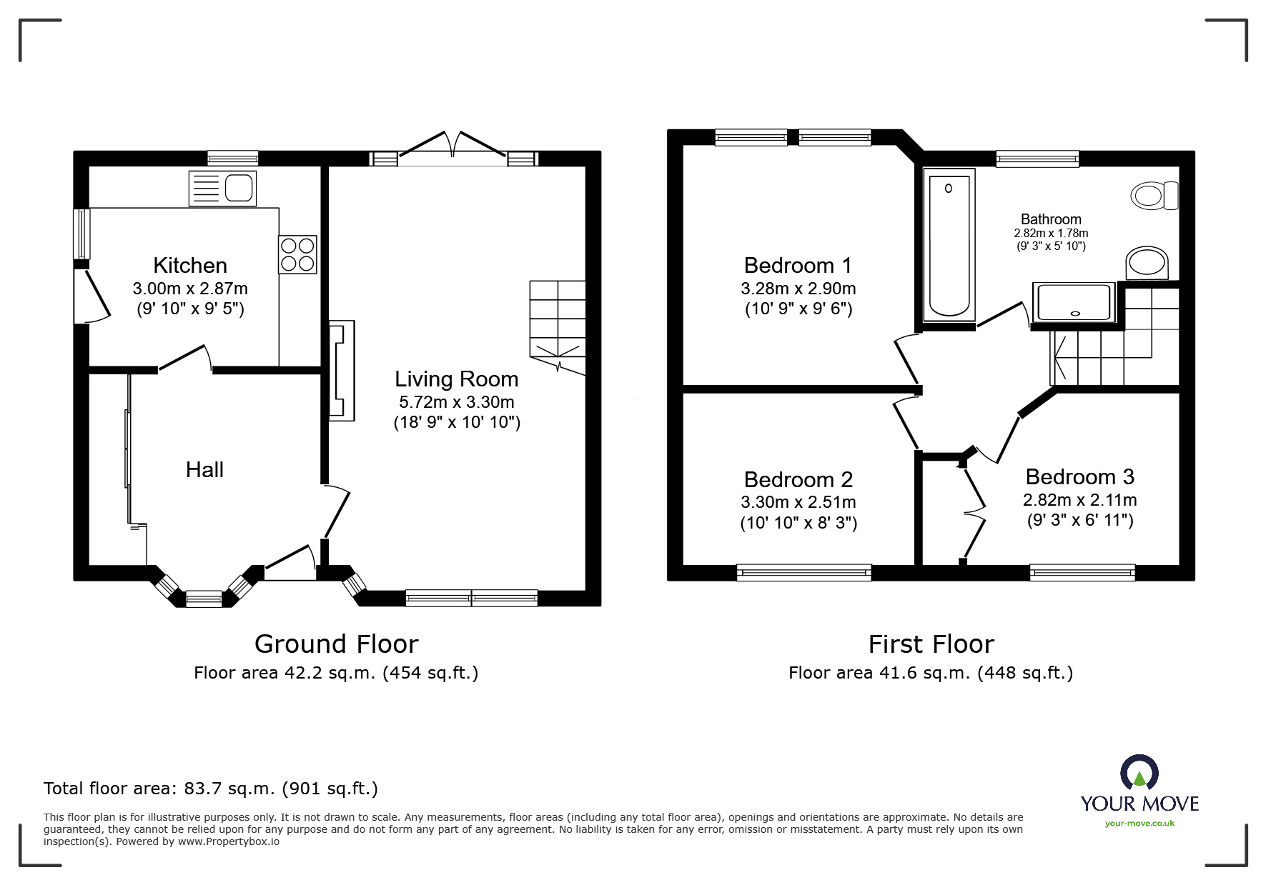 Floorplan of 3 bedroom Semi Detached House for sale, Thatch Leach Lane, Whitefield, Greater Manchester, M45
